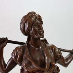 Antique French Bronze Statue "Arab En Marche" Signée Emile Pinedo C1880