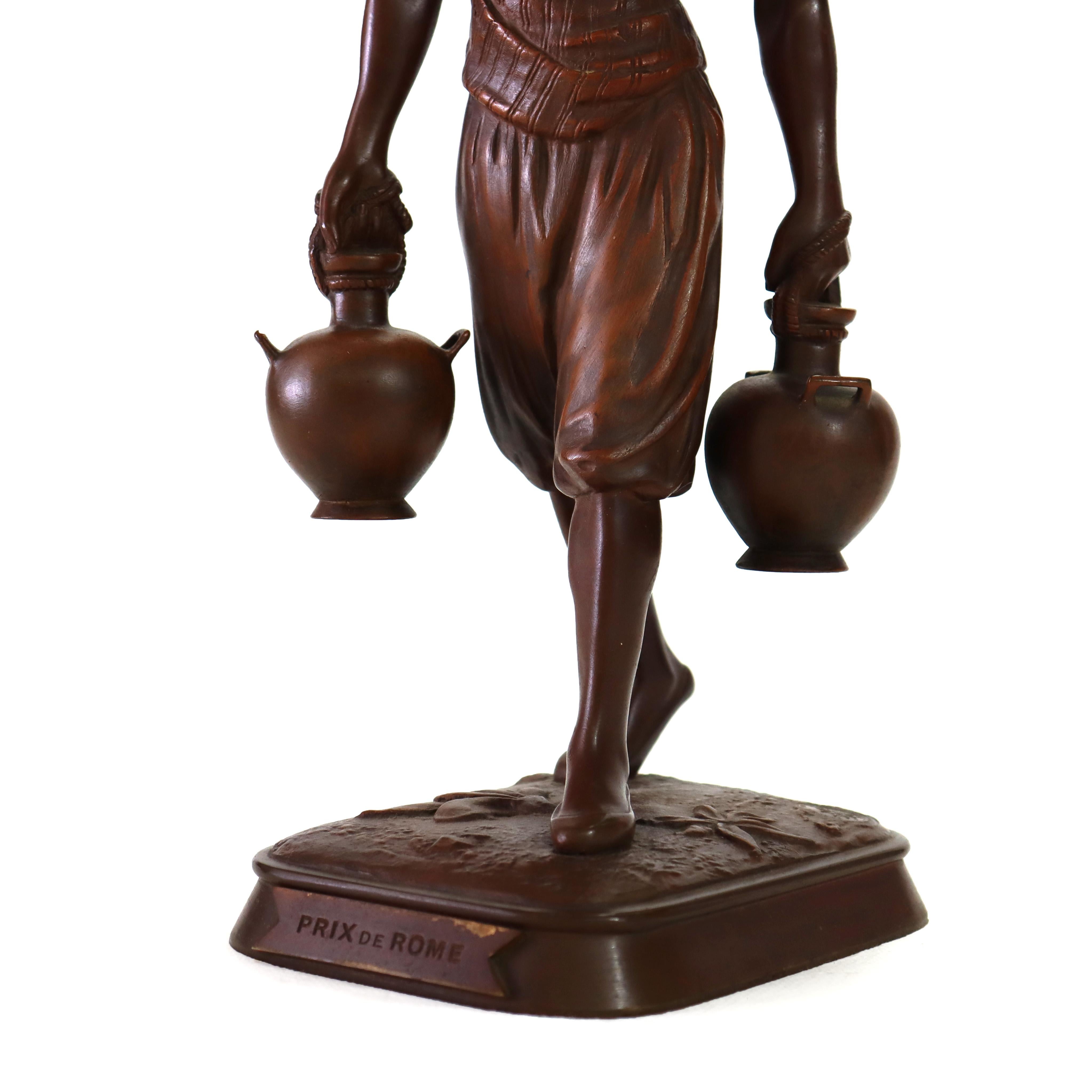 XIX secolo Statua antica in bronzo francese 