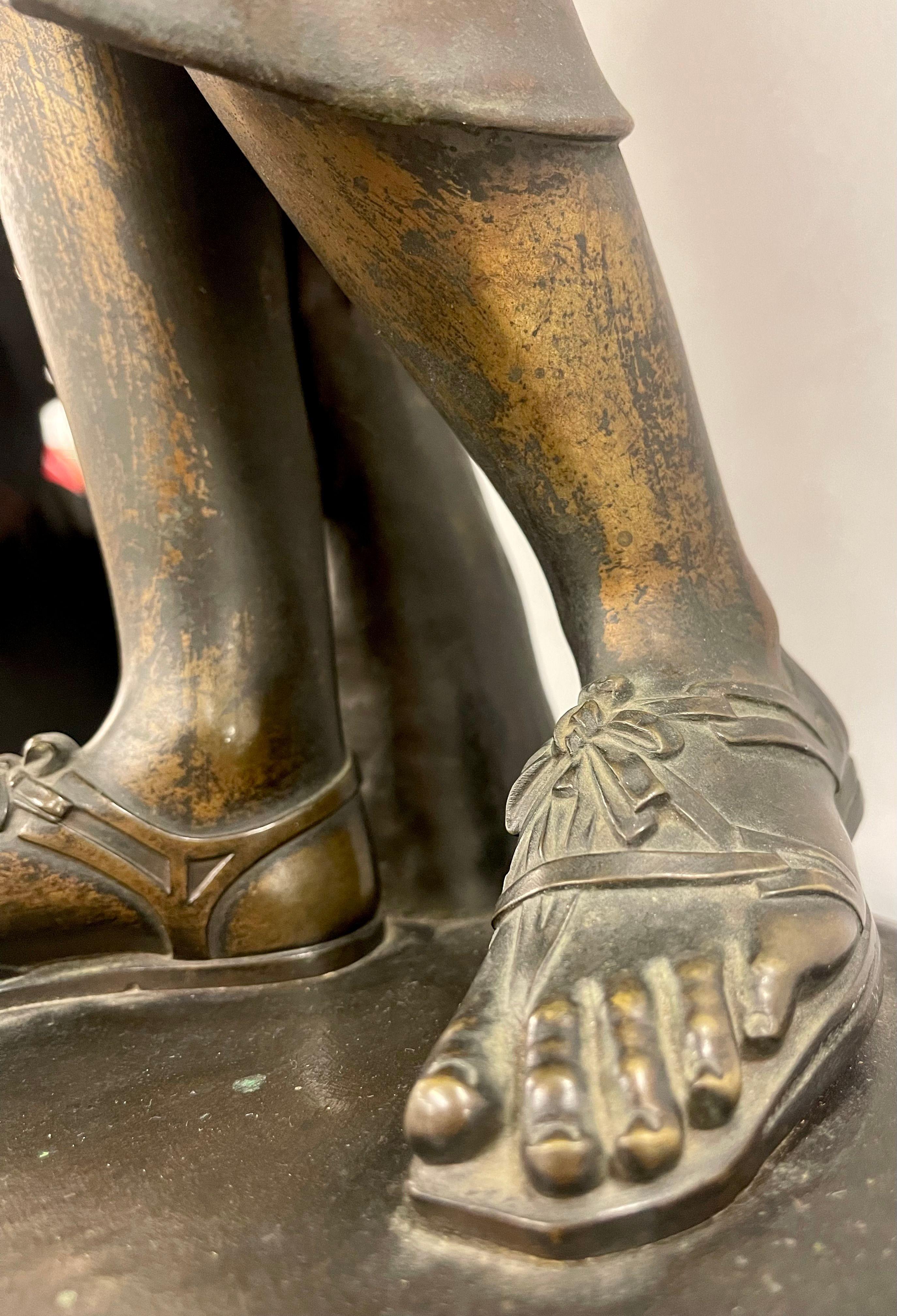Statue française ancienne en bronze signée « Réduction Sauvage, », 19e siècle 3