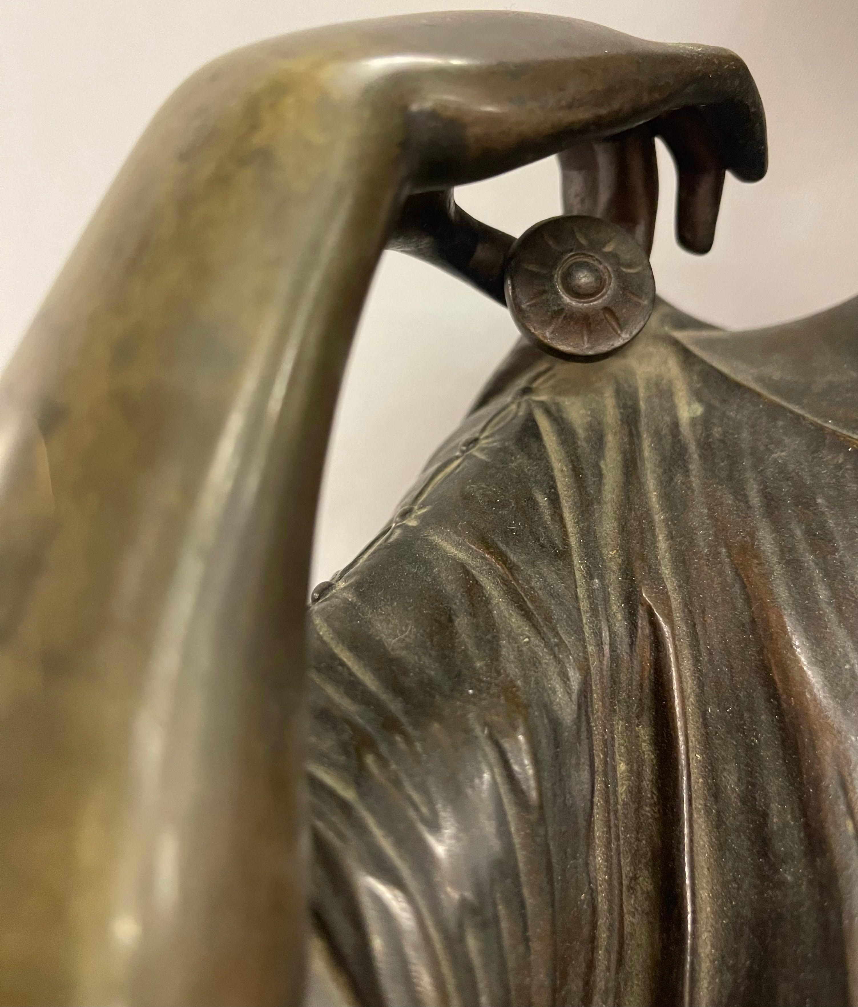 Statue française ancienne en bronze signée « Réduction Sauvage, », 19e siècle 6