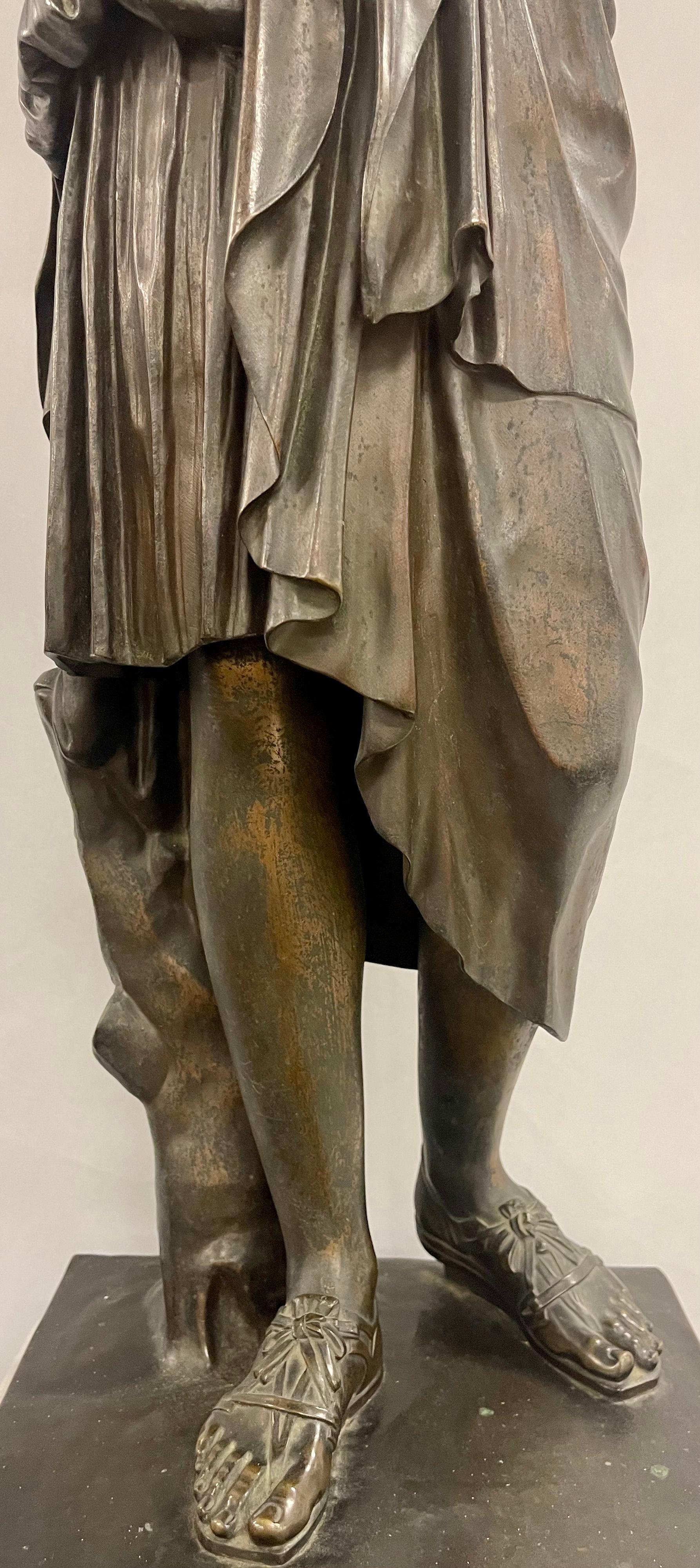 Statue française ancienne en bronze signée « Réduction Sauvage, », 19e siècle 1