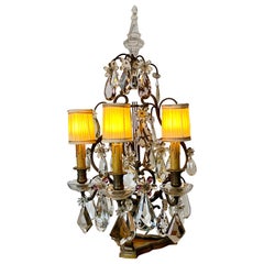 Lampada da tavolo a tre bracci in Antique French Bronze (coppia disponibile)