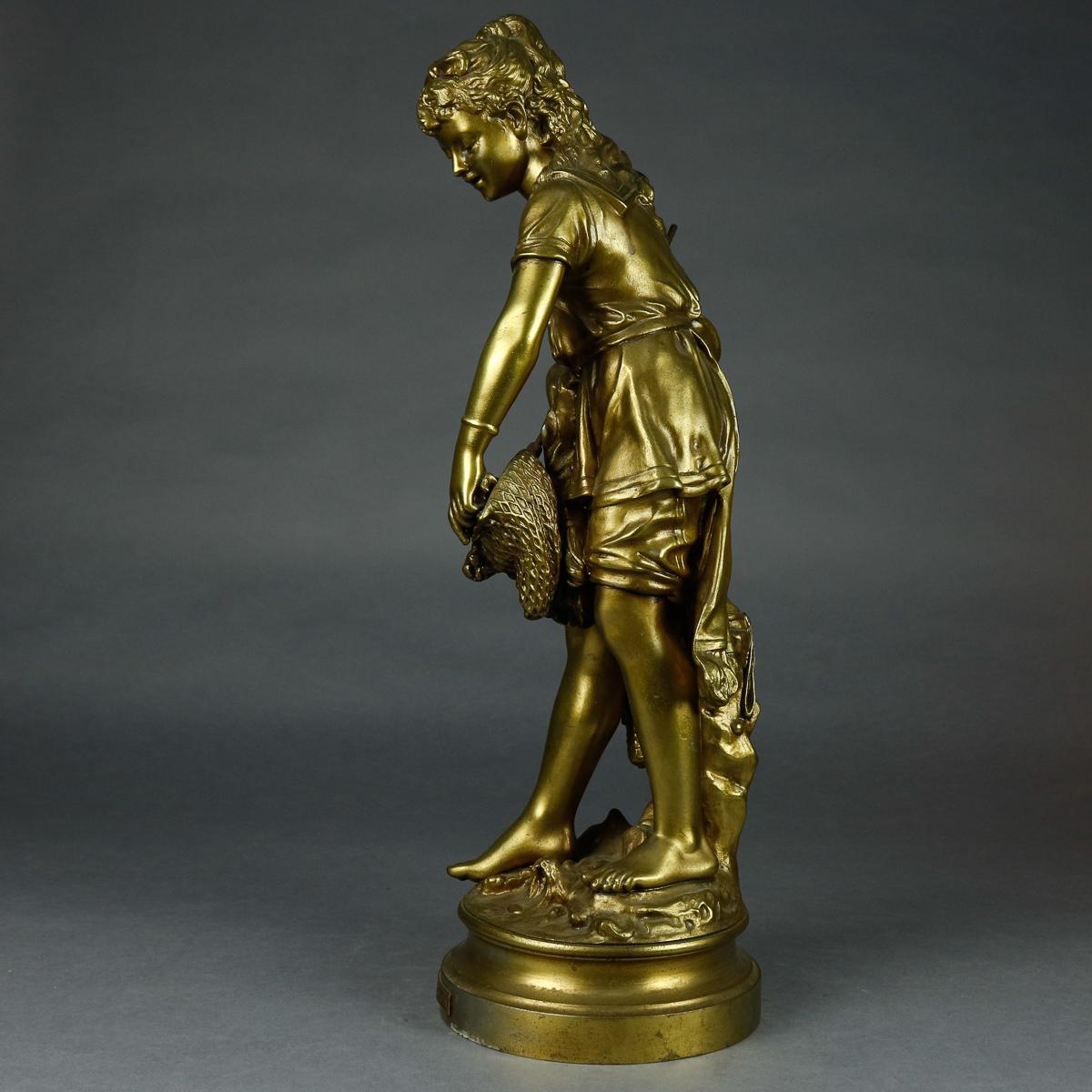 Metal Antique French Bronzed Figural 