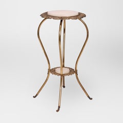 Antique French Bronzed Metal & Onyx Fern Stand, C1890