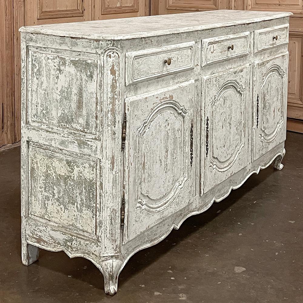 Antique French Buffet ~ Enfilade ~ Credenza with Distressed Painted Finish For Sale 3