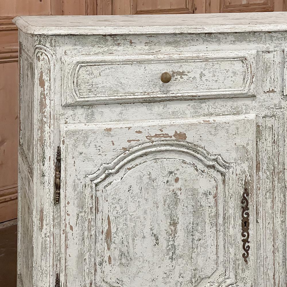 Antique French Buffet ~ Enfilade ~ Credenza with Distressed Painted Finish For Sale 4