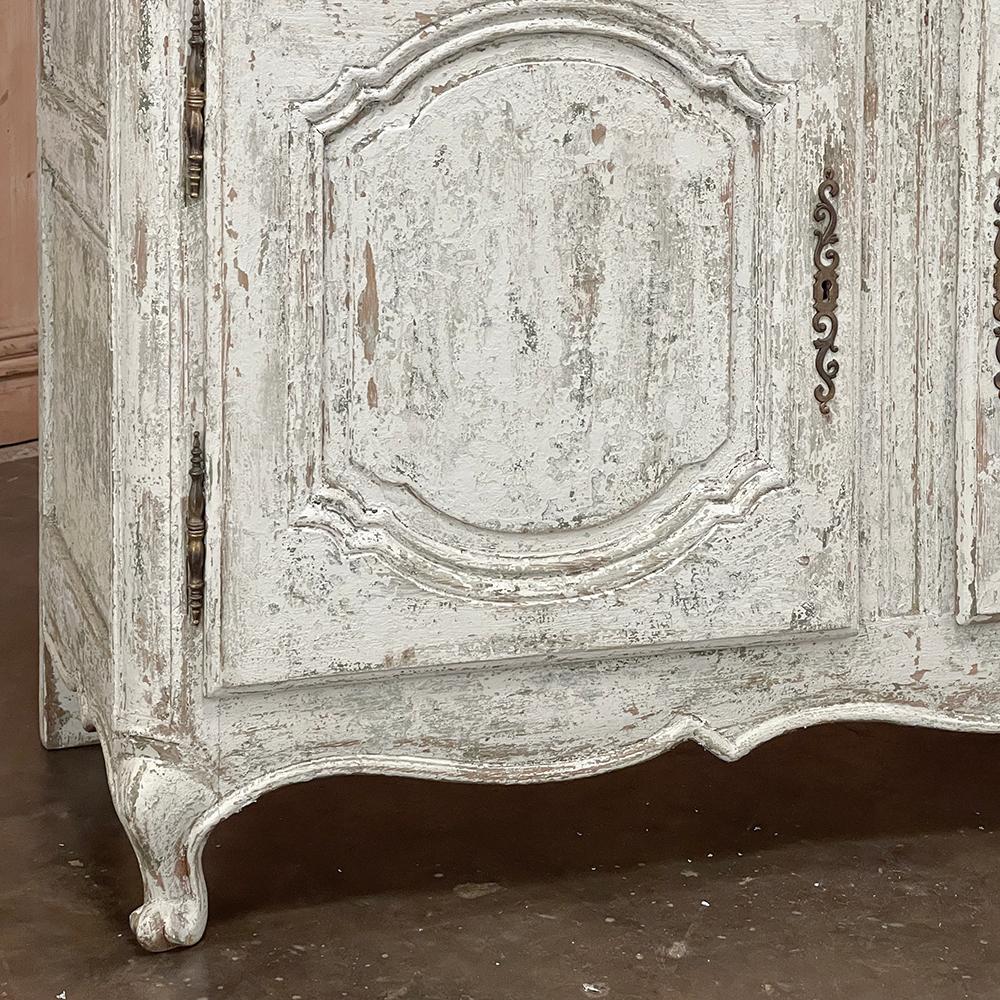 Antique French Buffet ~ Enfilade ~ Credenza with Distressed Painted Finish For Sale 5
