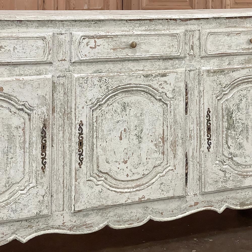 Antique French Buffet ~ Enfilade ~ Credenza with Distressed Painted Finish For Sale 6