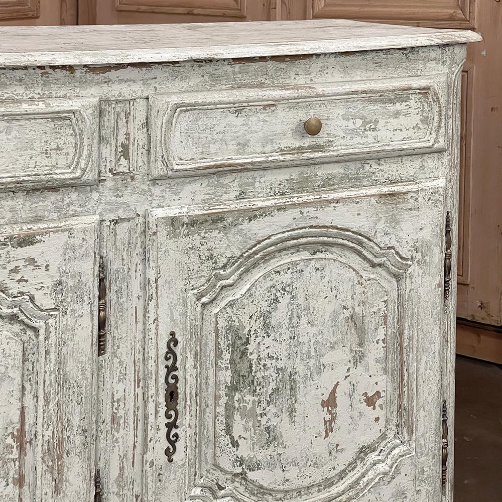 Antique French Buffet ~ Enfilade ~ Credenza with Distressed Painted Finish For Sale 7