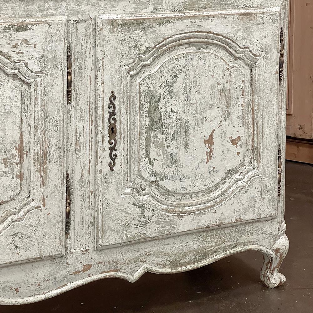Antique French Buffet ~ Enfilade ~ Credenza with Distressed Painted Finish For Sale 8