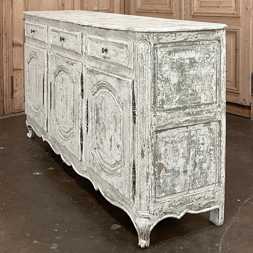 Antique French Buffet ~ Enfilade ~ Credenza with Distressed Painted Finish For Sale 9