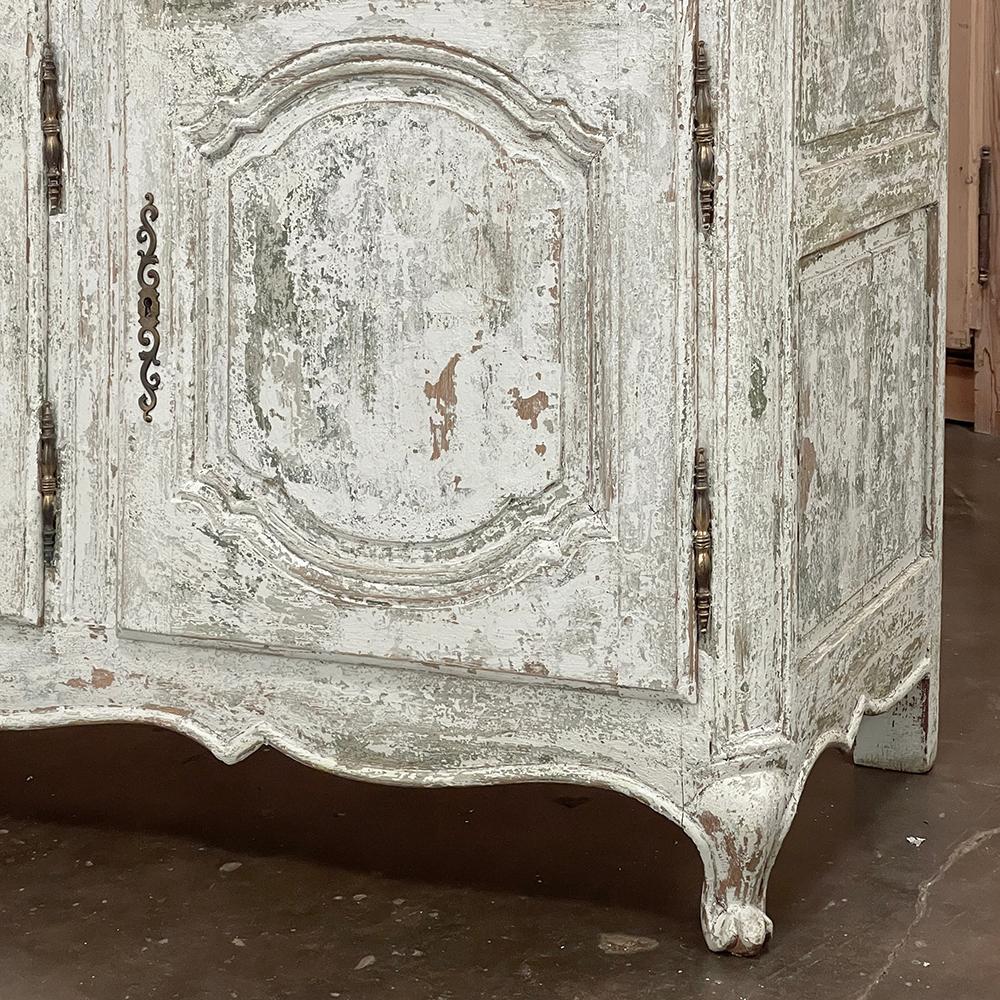 Antique French Buffet ~ Enfilade ~ Credenza with Distressed Painted Finish For Sale 11