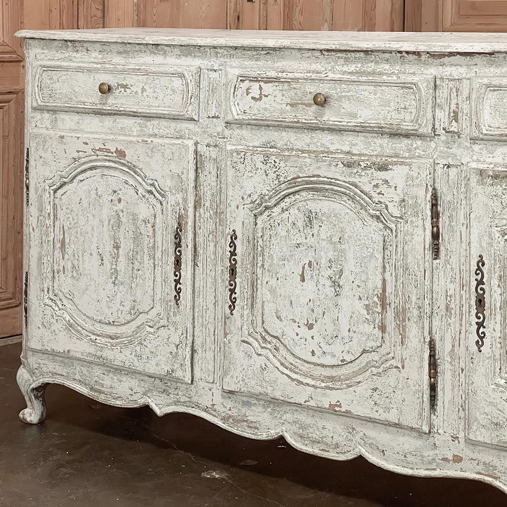 Antique French Buffet ~ Enfilade ~ Credenza with Distressed Painted Finish For Sale 12