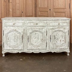 Antique French Buffet ~ Enfilade ~ Credenza with Distressed Painted Finish