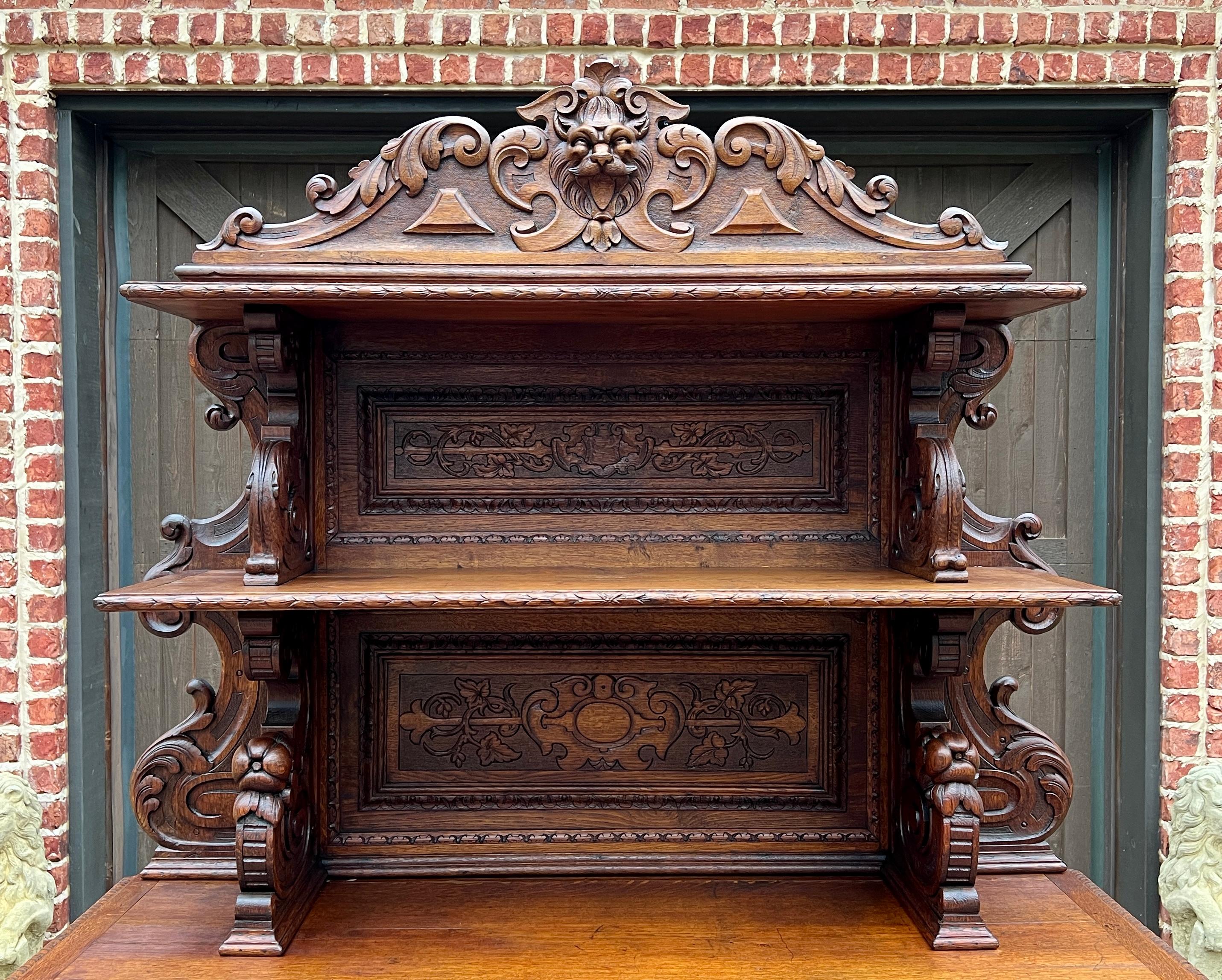 Antique French Buffet Server Sideboard Buffet Barley Twist Honey Oak 3-Tier 19C For Sale 5