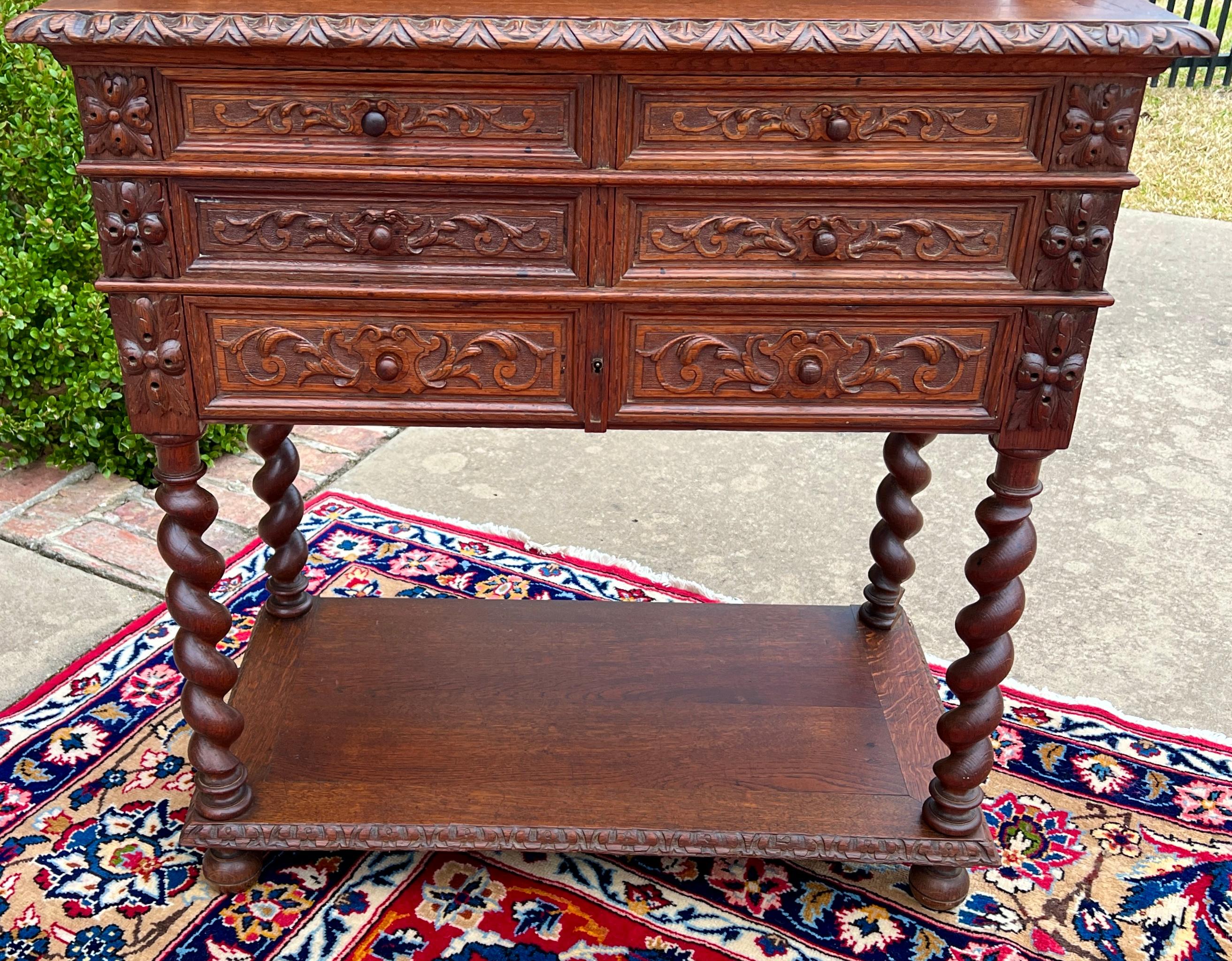 Antike französische Buffet-Serviergeschirr-Sideboard PETITE Silber Kommode Eichenholz Schubladen 3 Eiche Schubladen 19C im Angebot 10