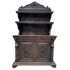 Antique French Buffet Sideboard Cabinet Server Renaissance Revive Vaisselier