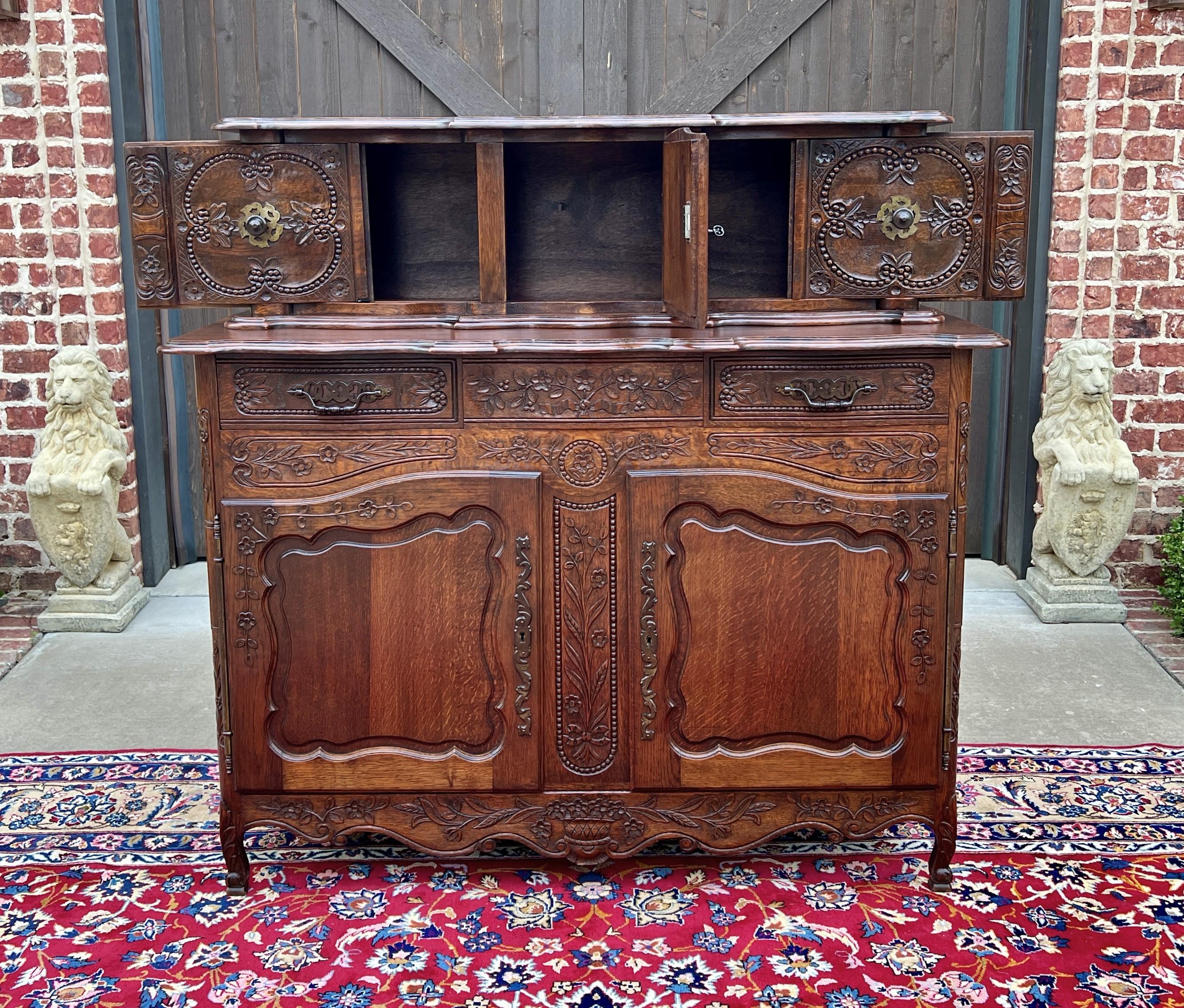 Antikes französisches Buffet Anrichte Server Cupboard Panetiere Stark geschnitzte Eiche 19C im Angebot 2