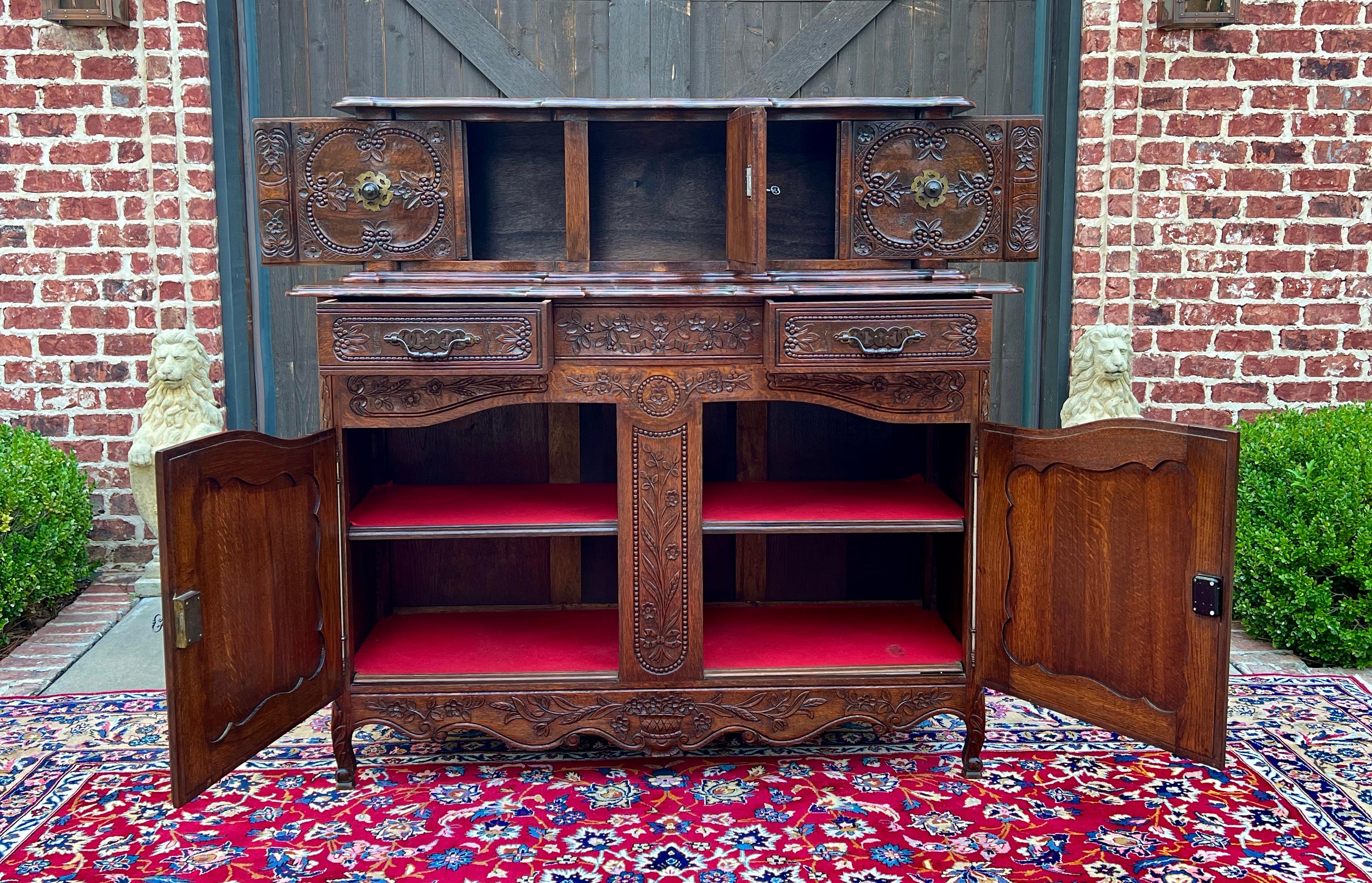 Antikes französisches Buffet Anrichte Server Cupboard Panetiere Stark geschnitzte Eiche 19C im Angebot 3