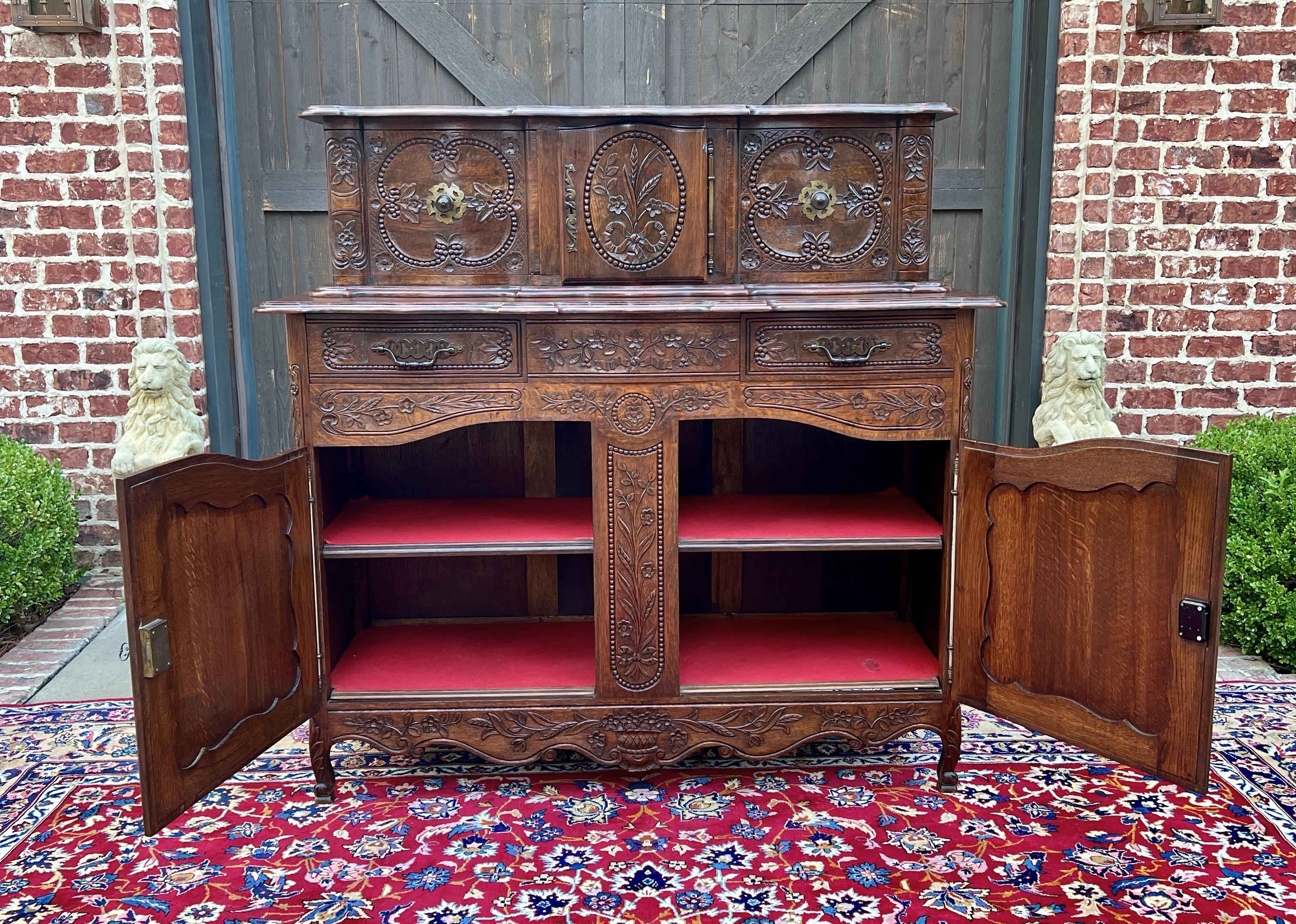 Antikes französisches Buffet Anrichte Server Cupboard Panetiere Stark geschnitzte Eiche 19C im Angebot 4