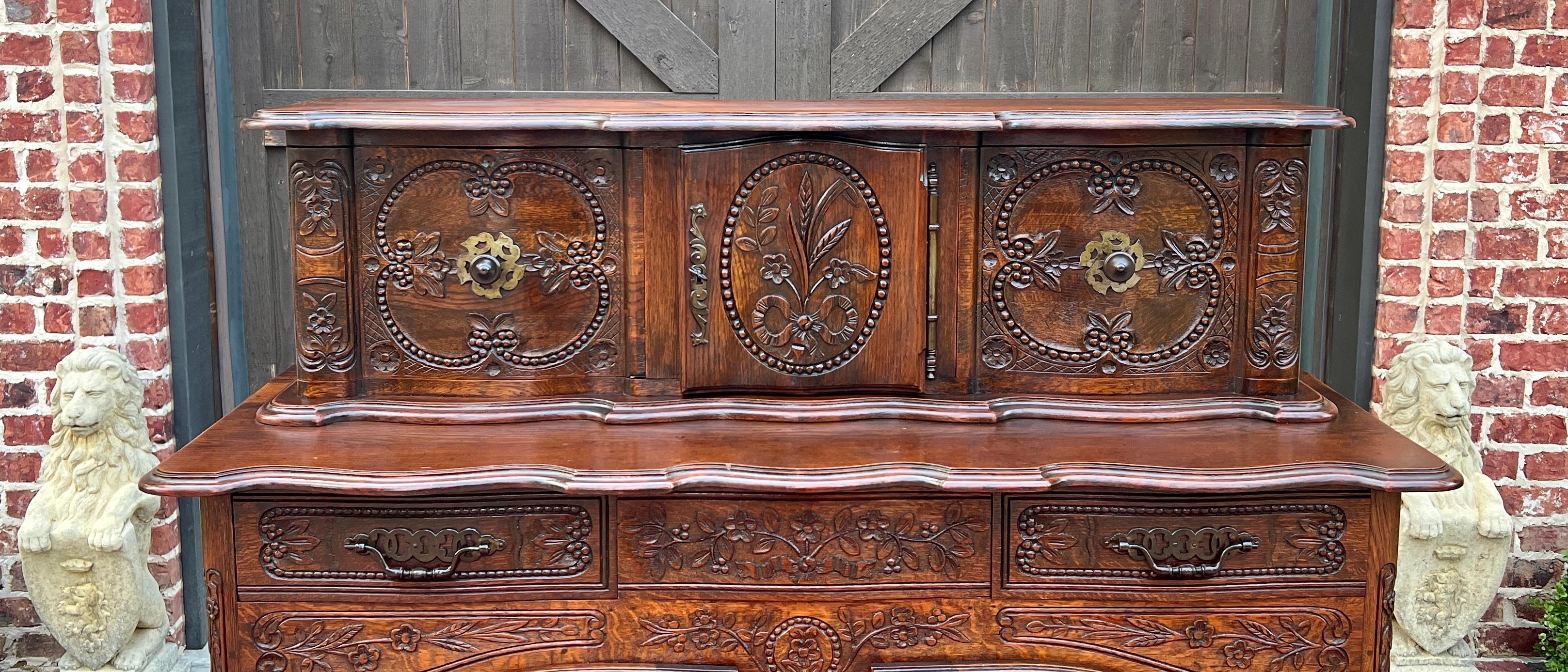 Antikes französisches Buffet Anrichte Server Cupboard Panetiere Stark geschnitzte Eiche 19C im Angebot 5