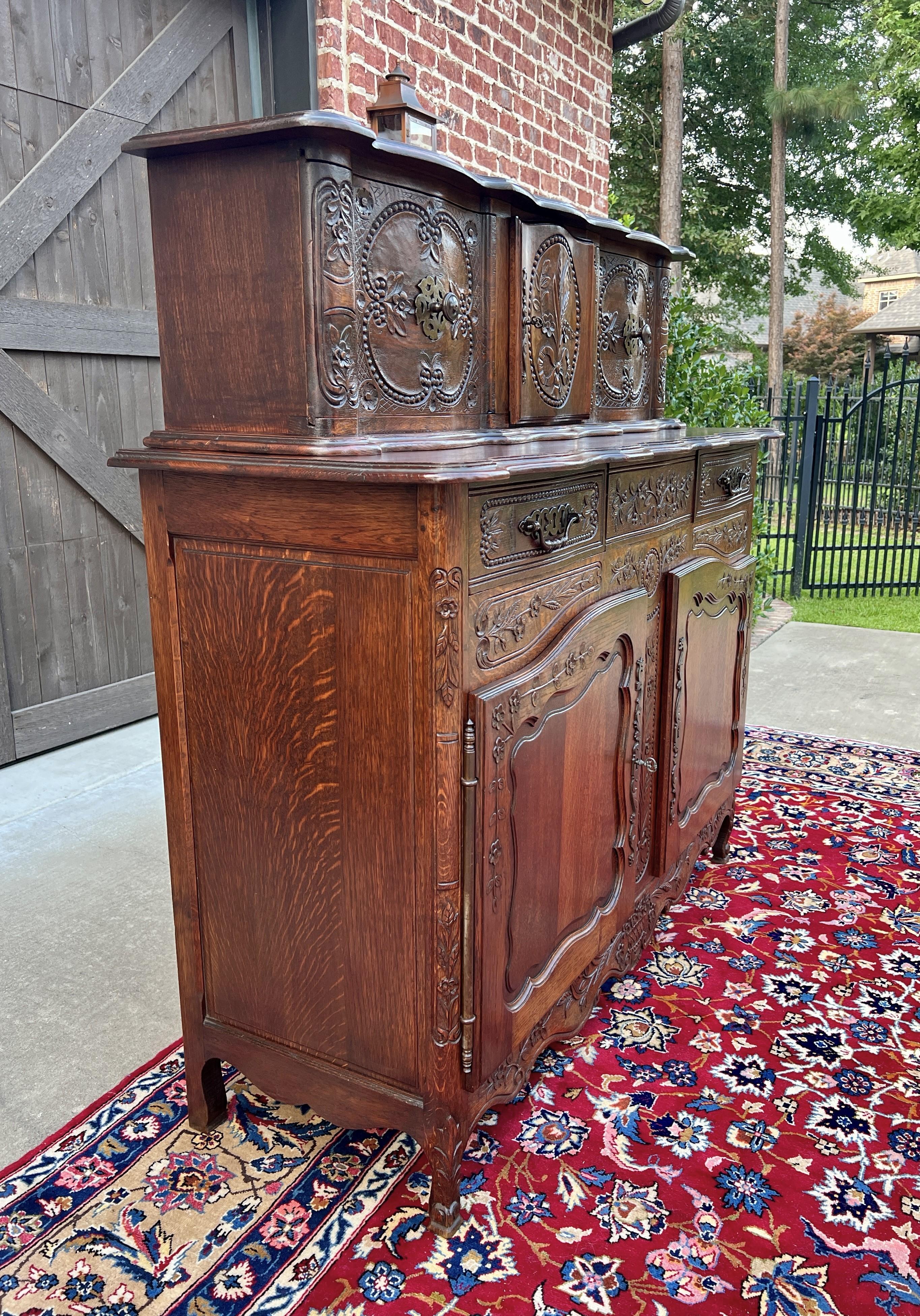 Antikes französisches Buffet Anrichte Server Cupboard Panetiere Stark geschnitzte Eiche 19C im Angebot 7