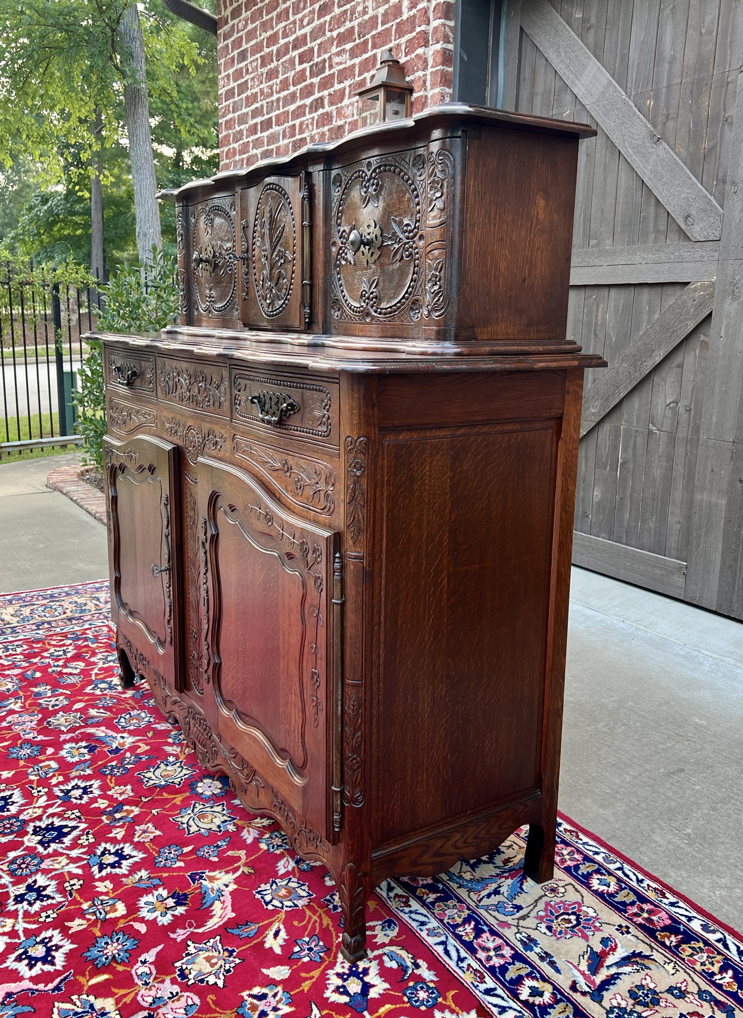 Antikes französisches Buffet Anrichte Server Cupboard Panetiere Stark geschnitzte Eiche 19C im Angebot 10