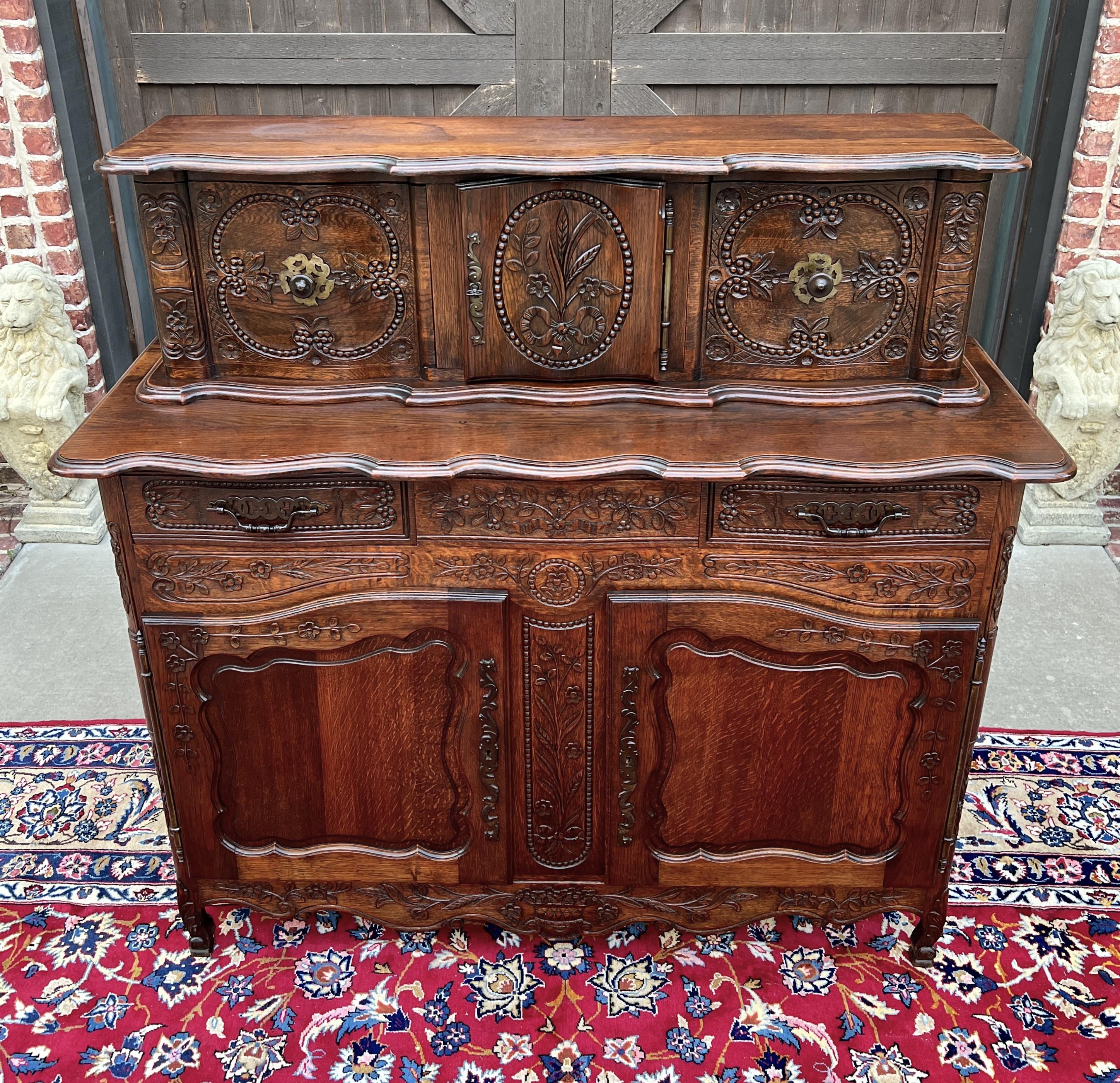Antikes französisches Buffet Anrichte Server Cupboard Panetiere Stark geschnitzte Eiche 19C im Angebot 12