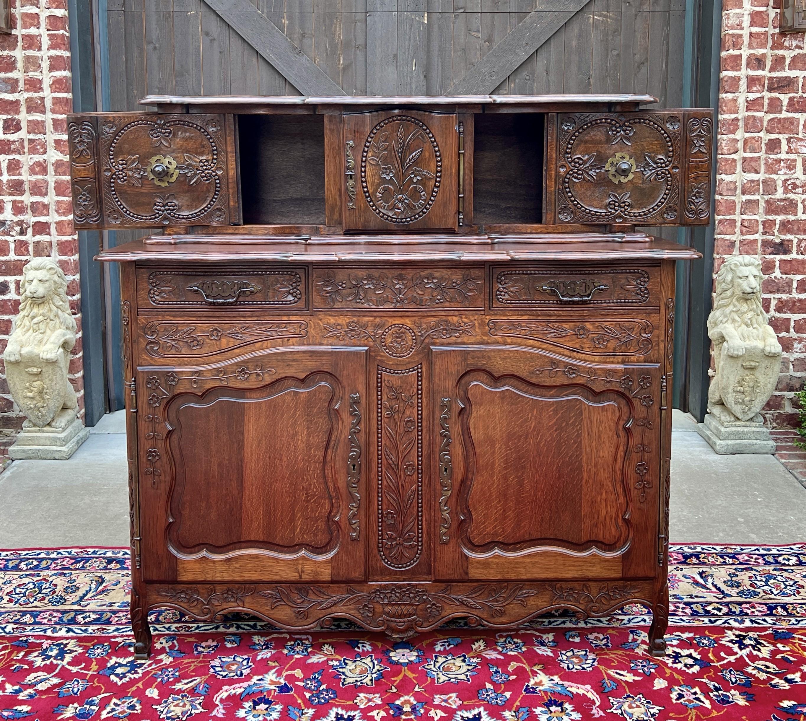 Antikes französisches Buffet Anrichte Server Cupboard Panetiere Stark geschnitzte Eiche 19C im Angebot 1