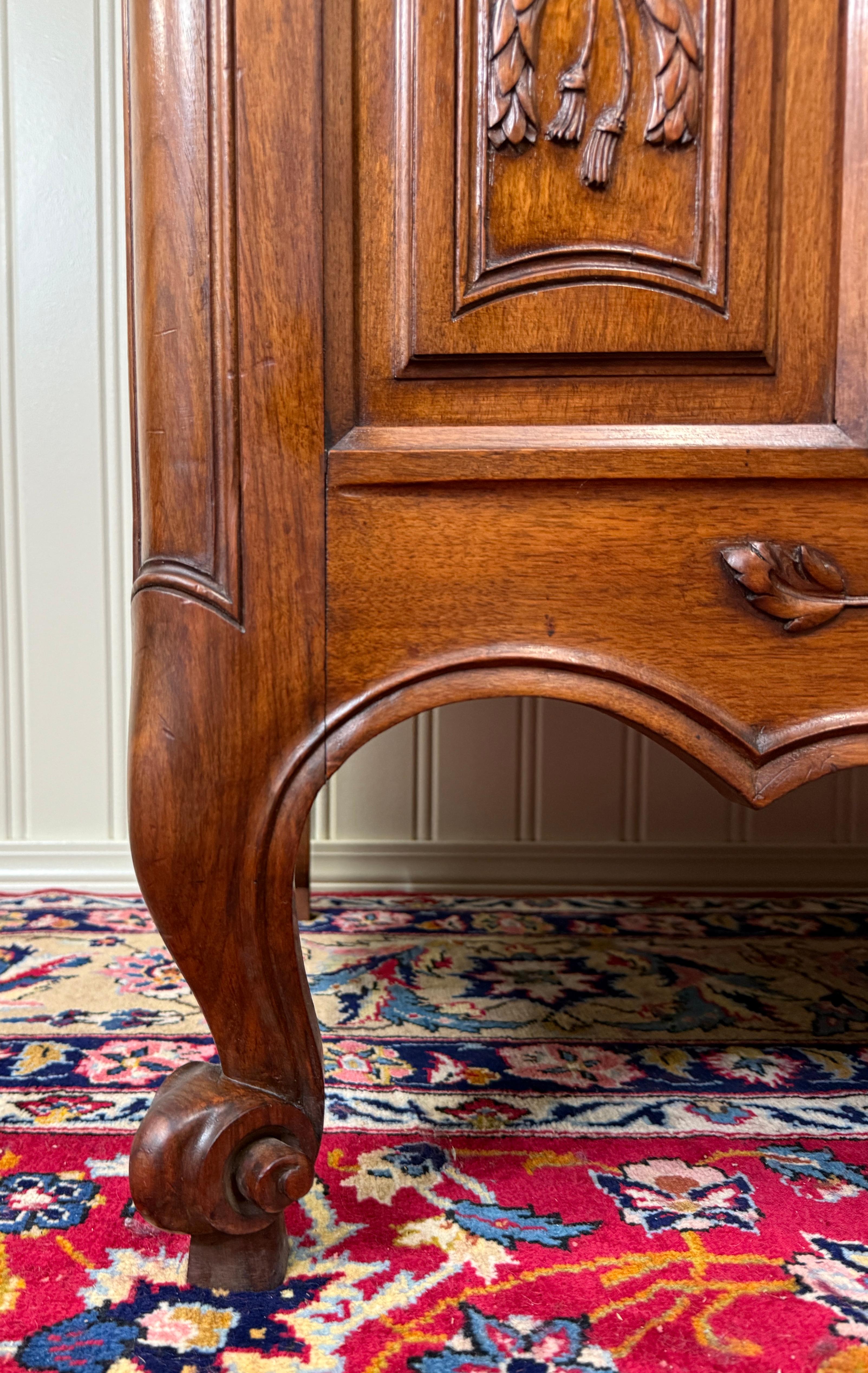 Antique French Buffet Sideboard Server Cupboard Panetiere Highly Carved Oak For Sale 5