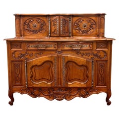 Antique French Buffet Sideboard Server Cupboard Panetiere Highly Carved Oak