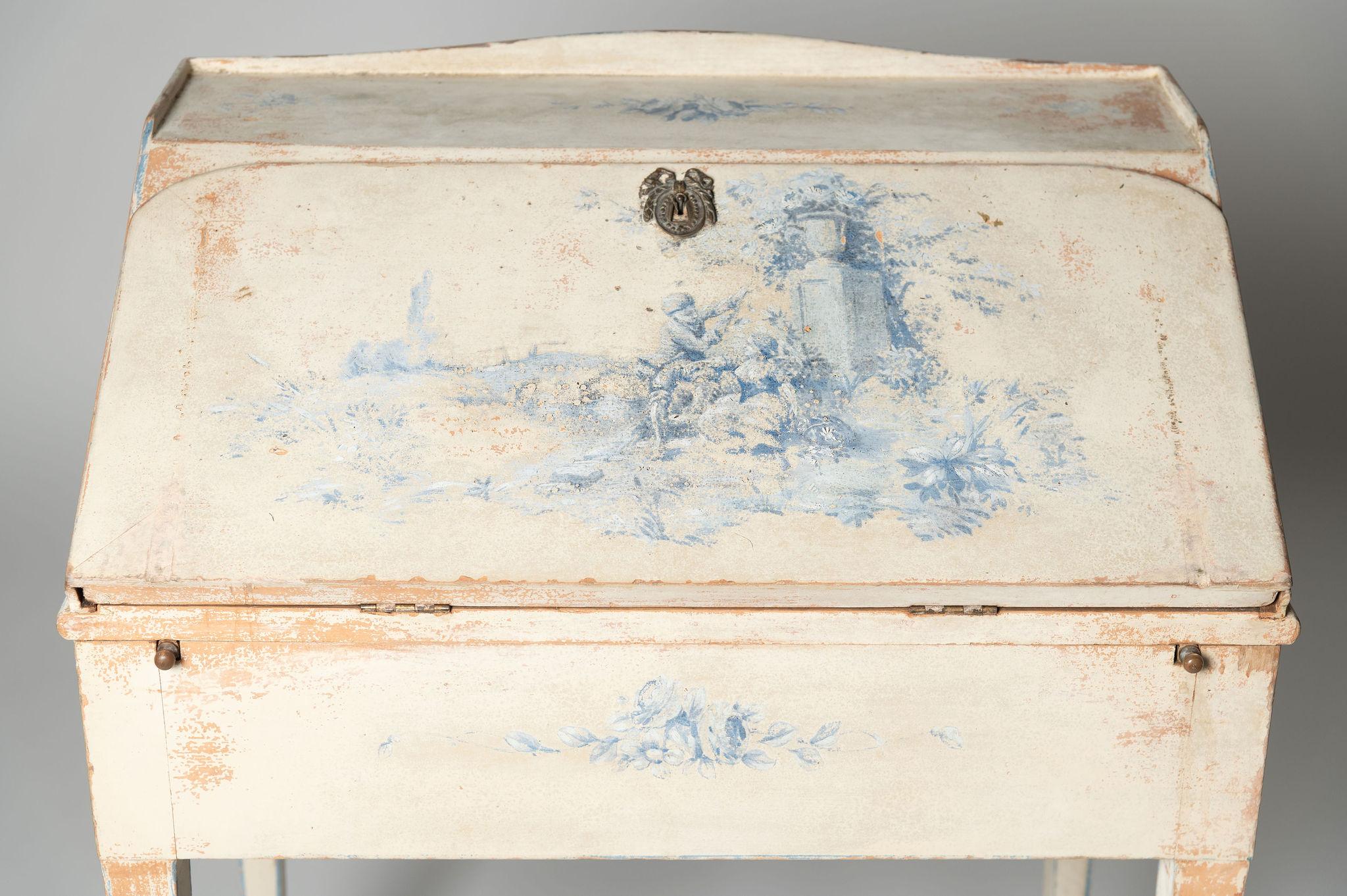 Wood Antique French bureau, desk, secretaire