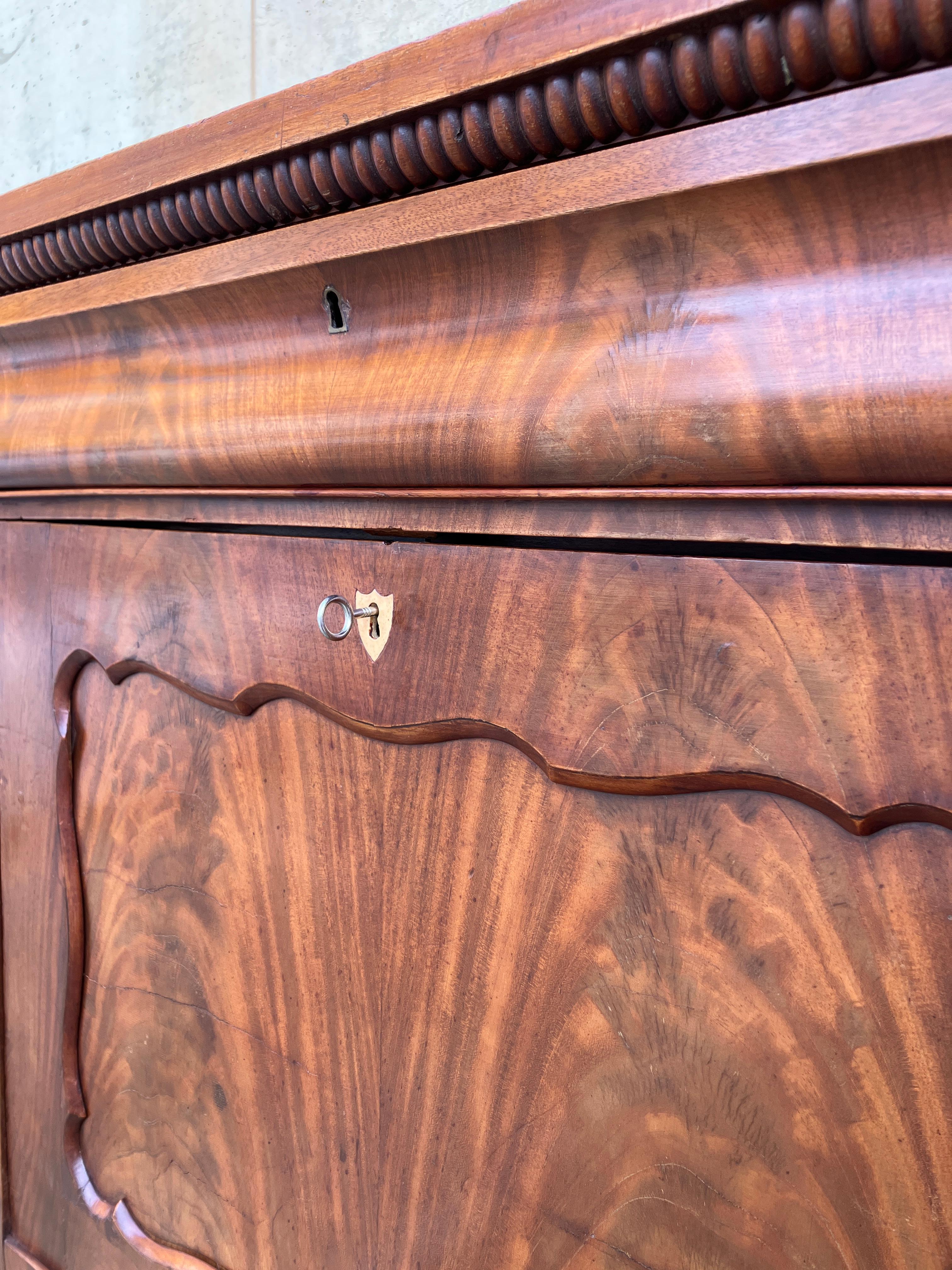 Antique French Secretaire / Bureau en Caoba en venta 1