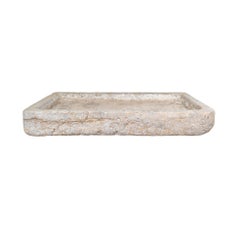 Antique French Burgundy Limestone Low-Line Sink
