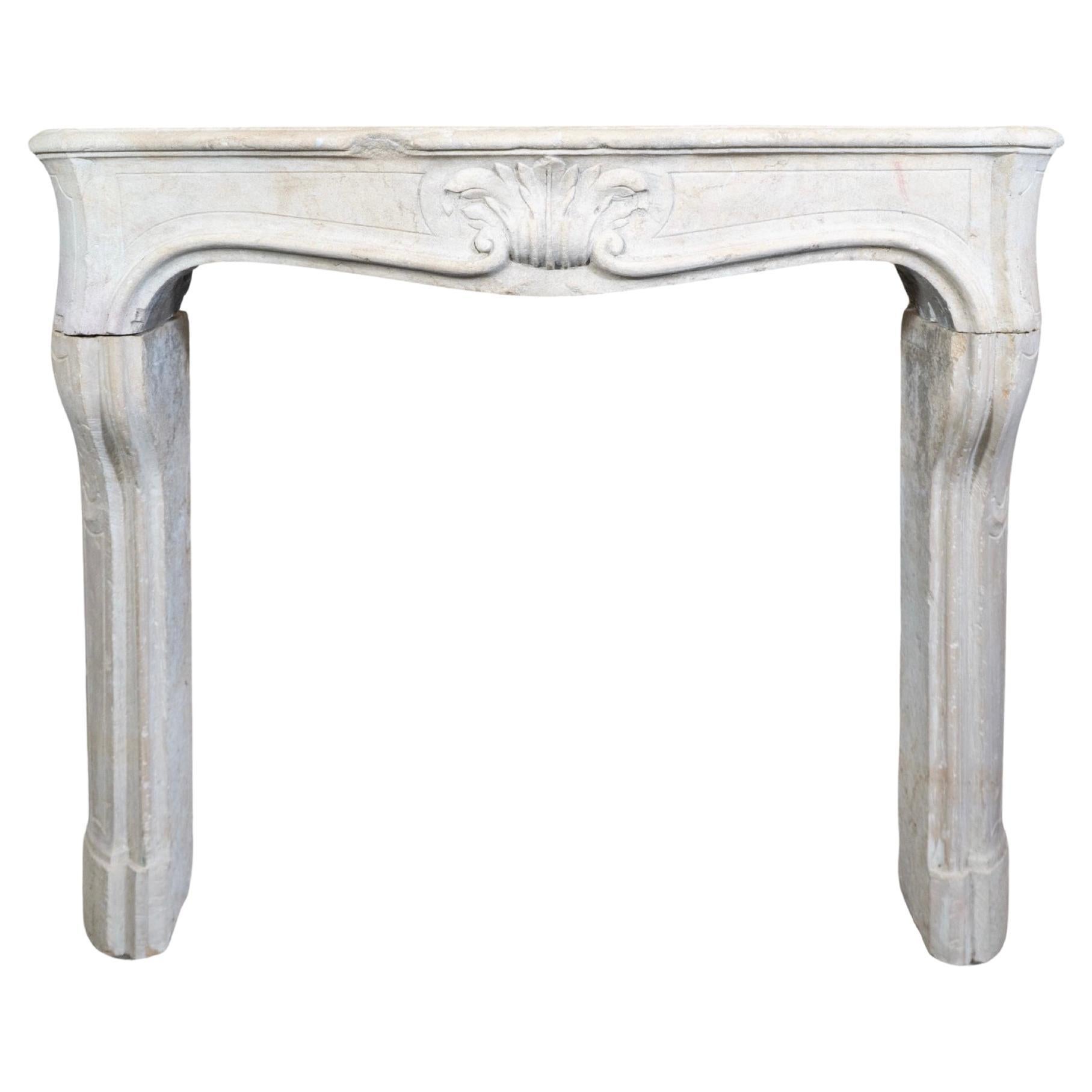 Antique French Burgundy Limestone Mantel