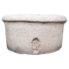Antique French Burgundy Limestone Wall Sink