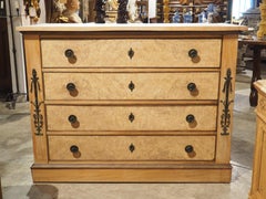Antique French Burl Elmwood Consulat Style Commode, Circa 1880