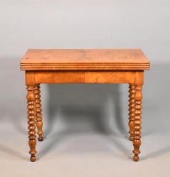 Antique French Burr Elm Folding Games Table, 19th Century