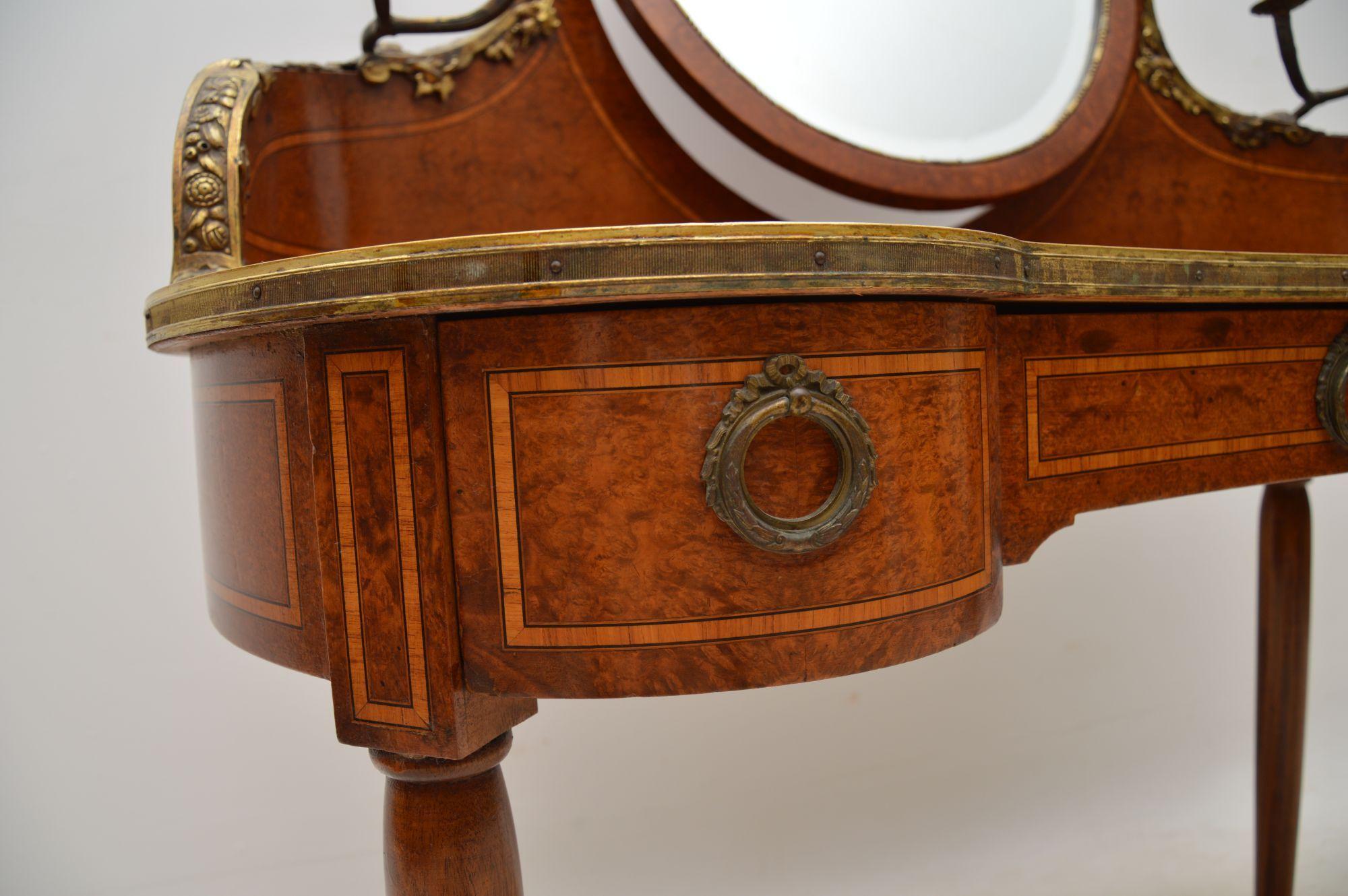 Antique French Burr Walnut Dressing Table 5