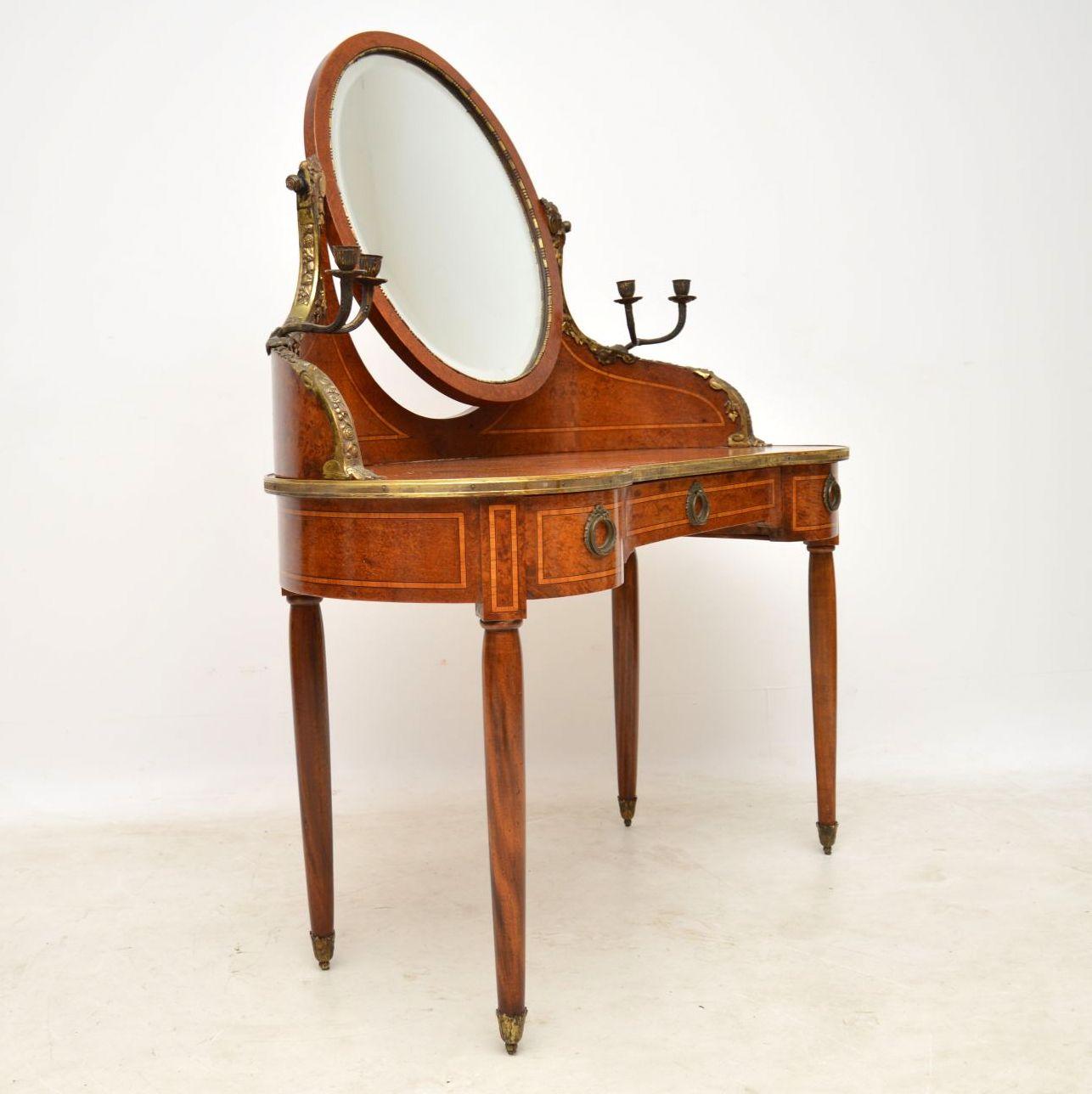 Victorian Antique French Burr Walnut Dressing Table