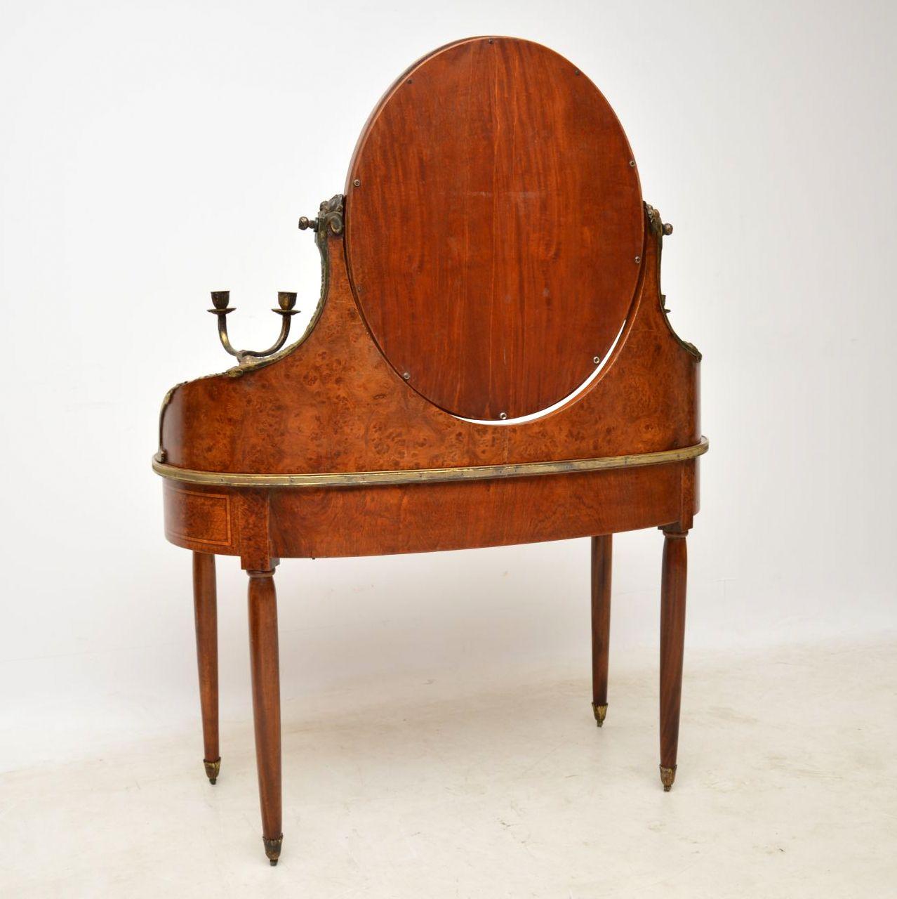 19th Century Antique French Burr Walnut Dressing Table