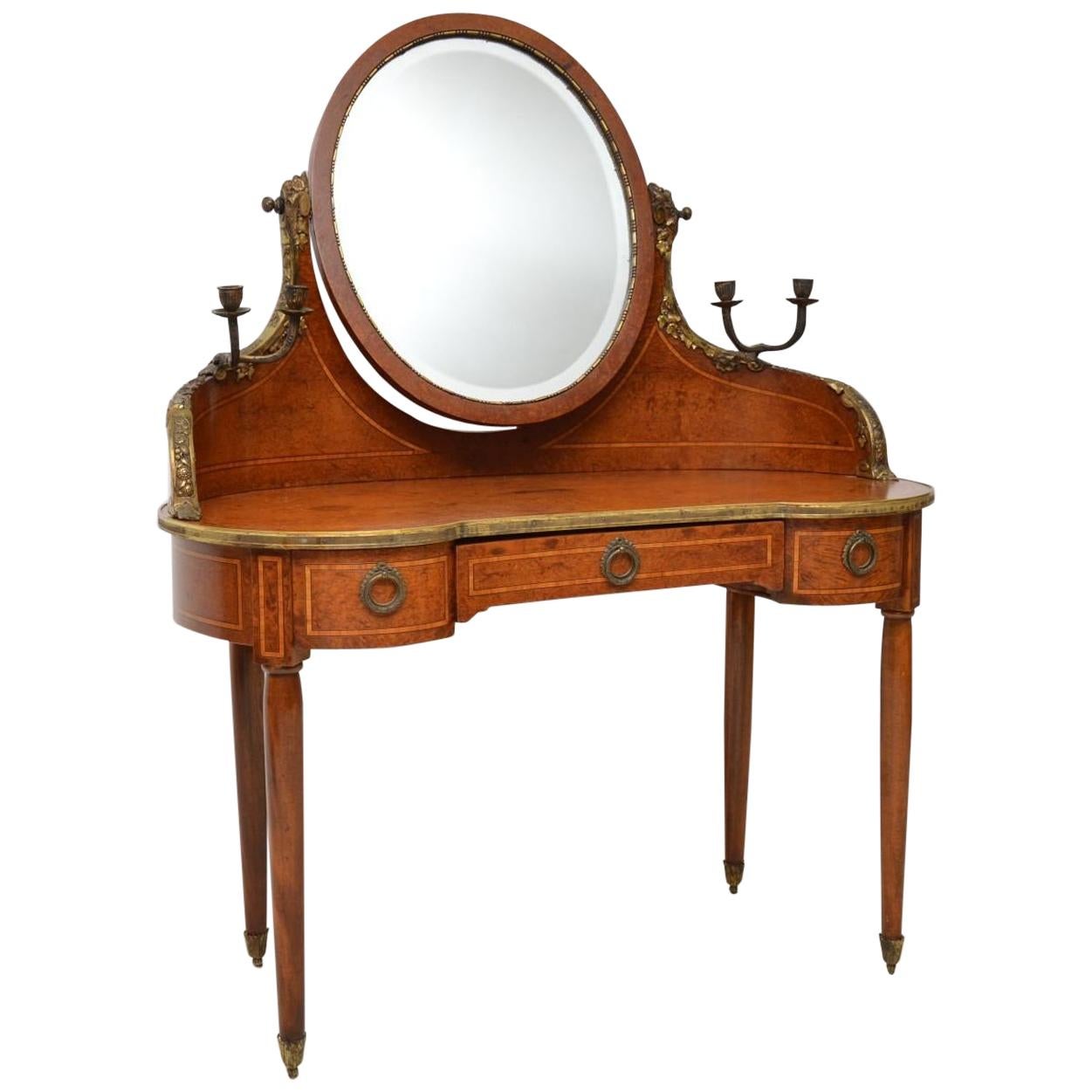 Antique French Burr Walnut Dressing Table