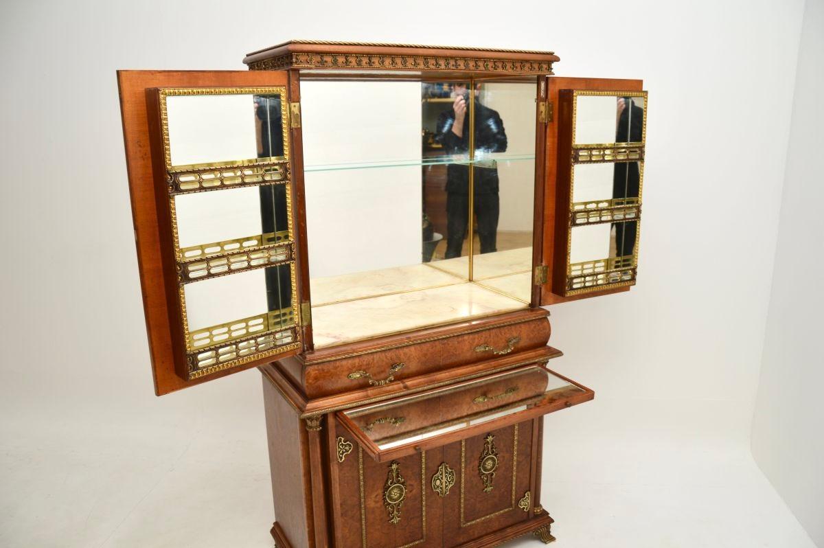 Louis XV Antique French Burr Walnut Drinks Cabinet