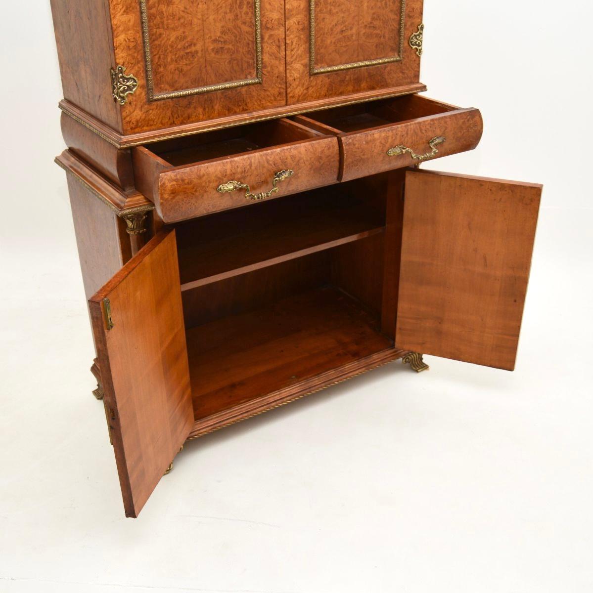 Early 20th Century Antique French Burr Walnut Drinks Cabinet