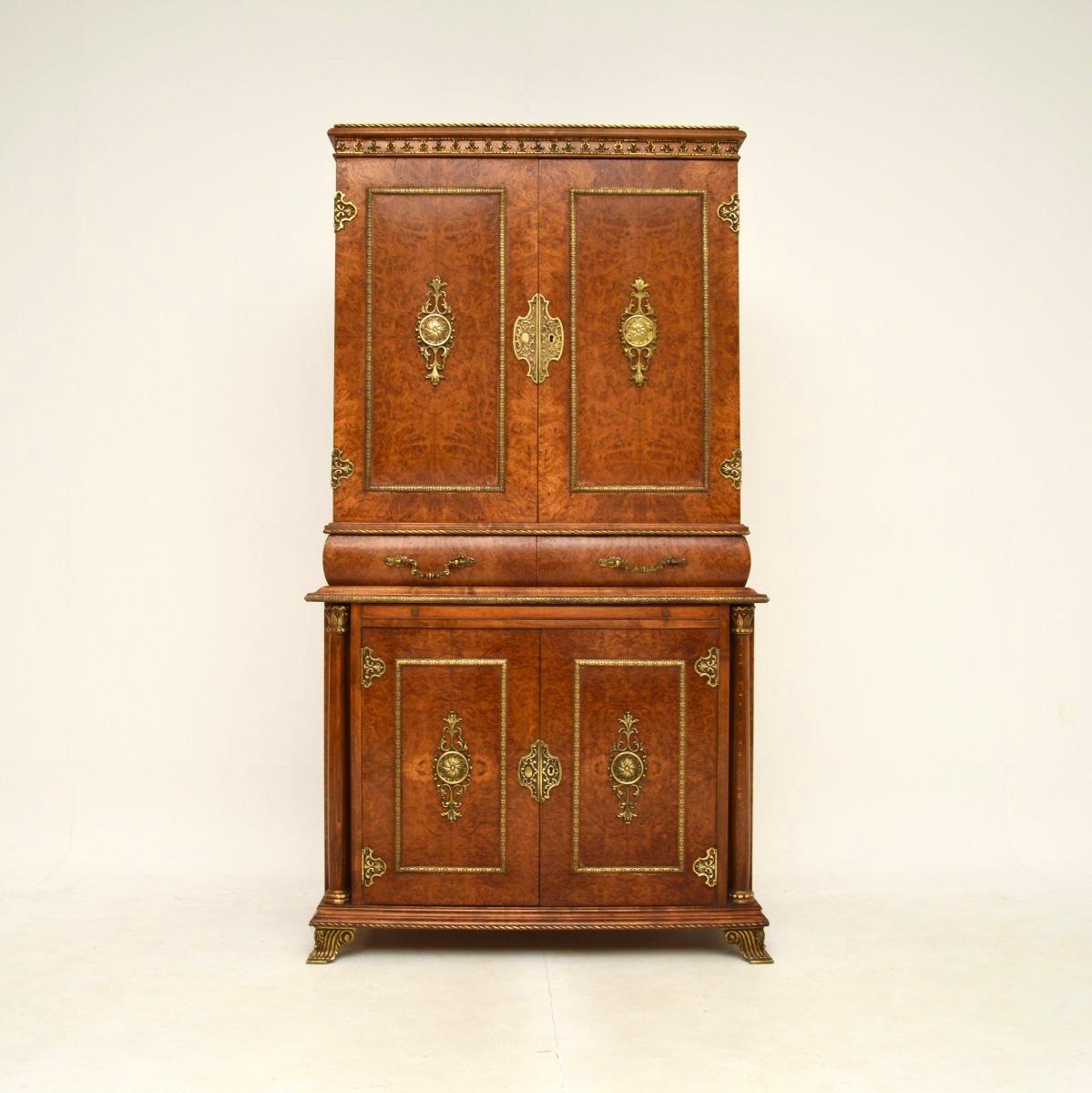 Antique French Burr Walnut Drinks Cabinet 1