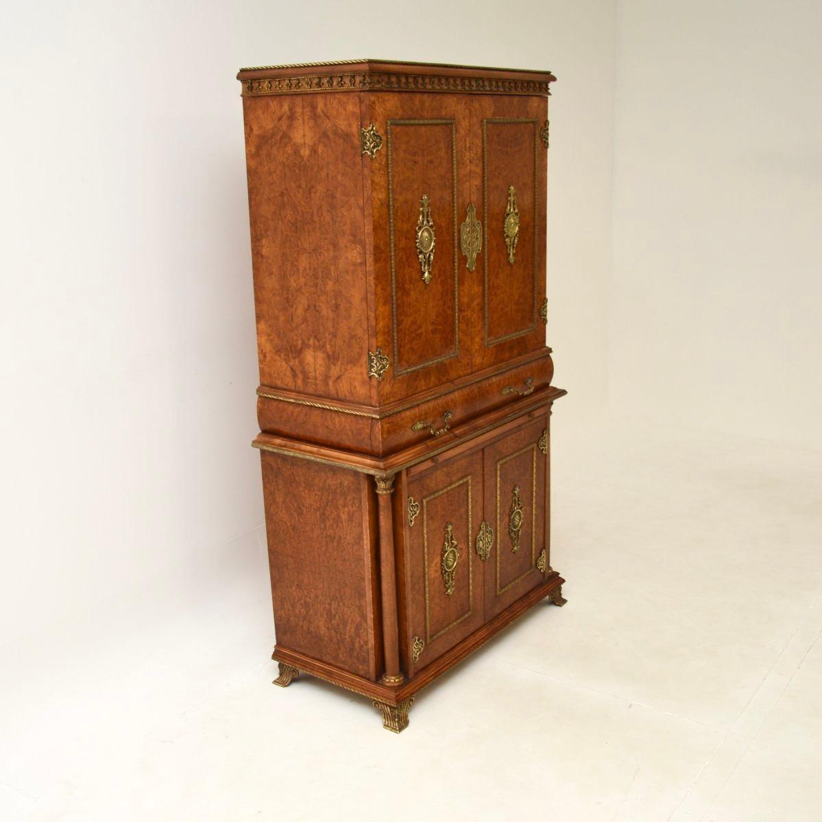 Antique French Burr Walnut Drinks Cabinet 2