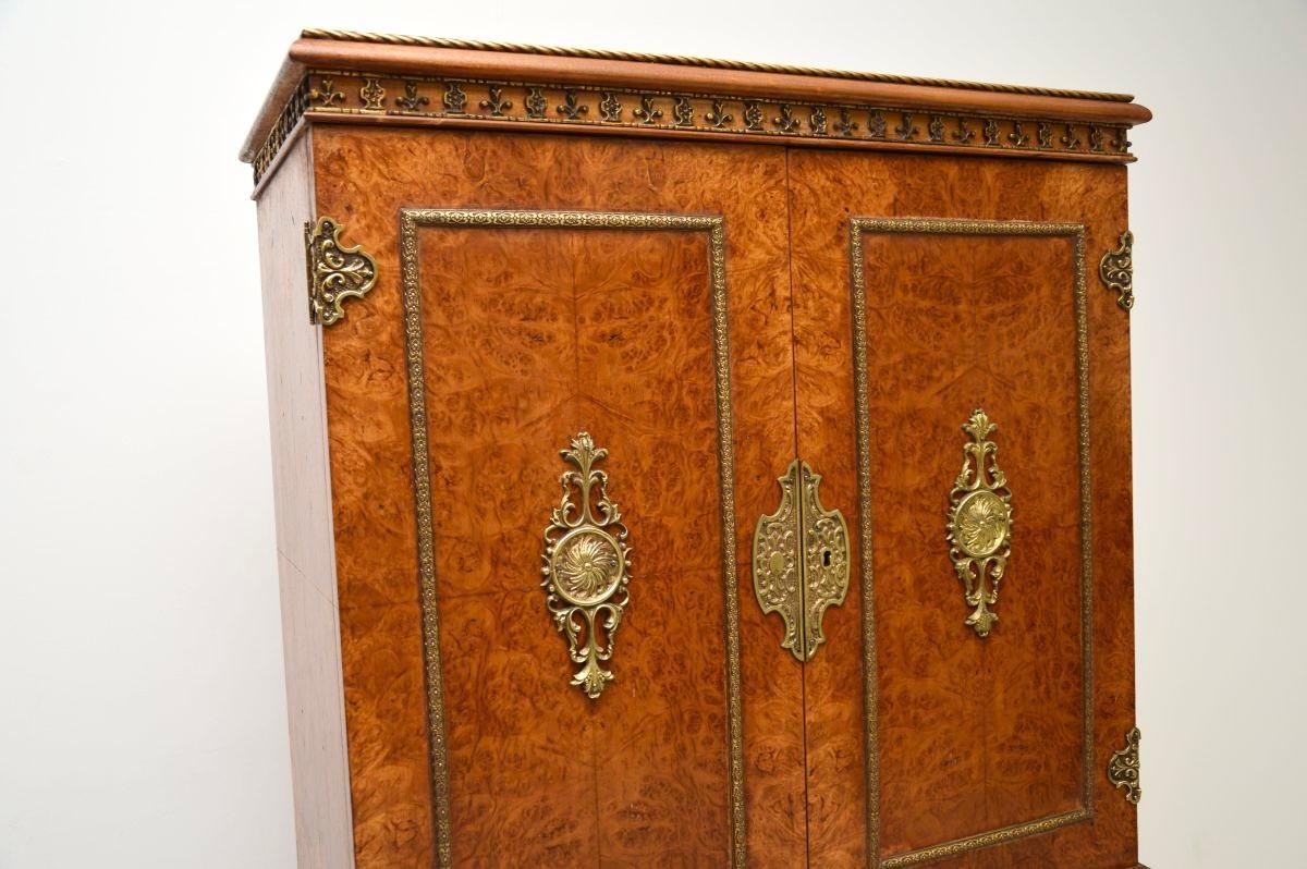 Antique French Burr Walnut Drinks Cabinet 4