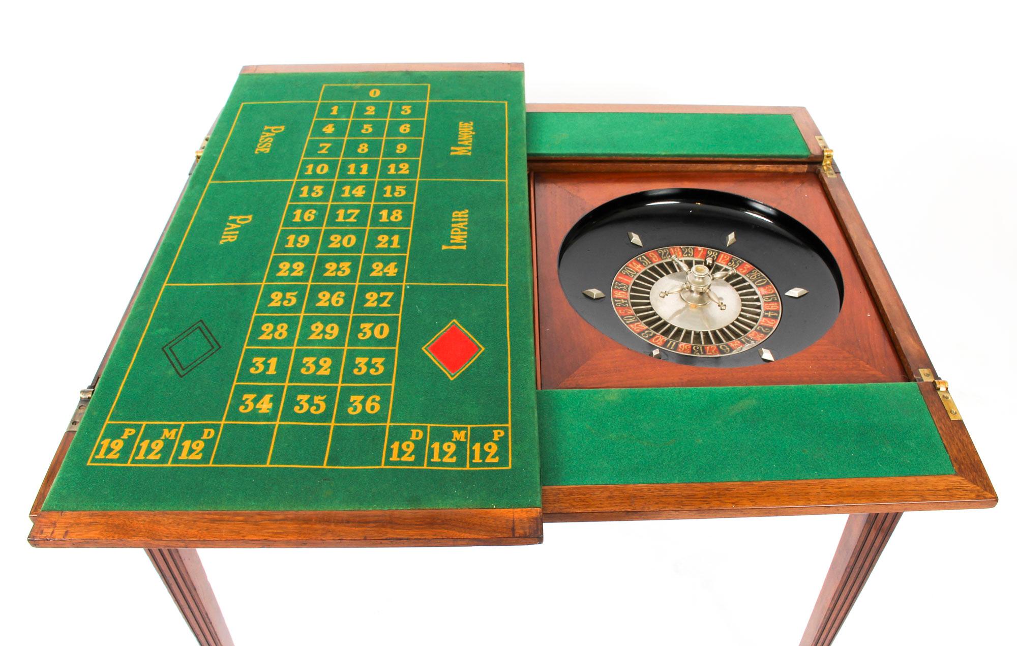 Table de roulette française ancienne en ronce de noyer:: 19ème siècle 10