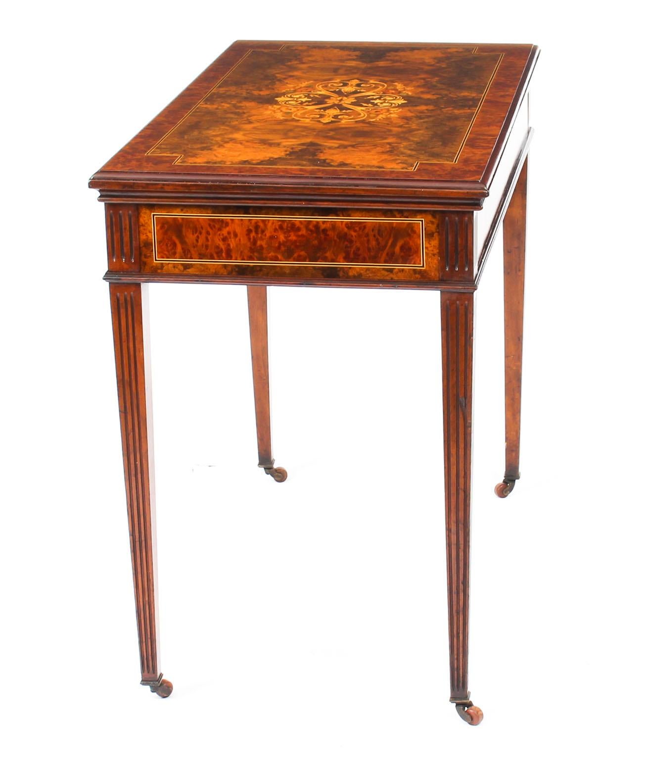 Antique French Burr Walnut Games Roulette Table, 19th Century In Good Condition In London, GB
