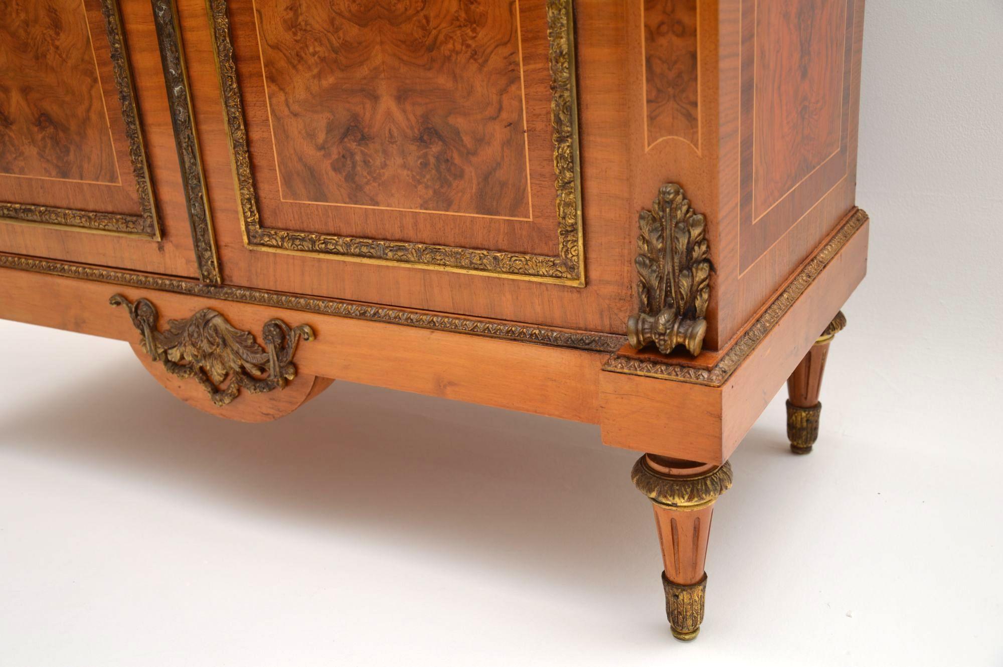 Antique French Burr Walnut Marble Top Cabinet 3
